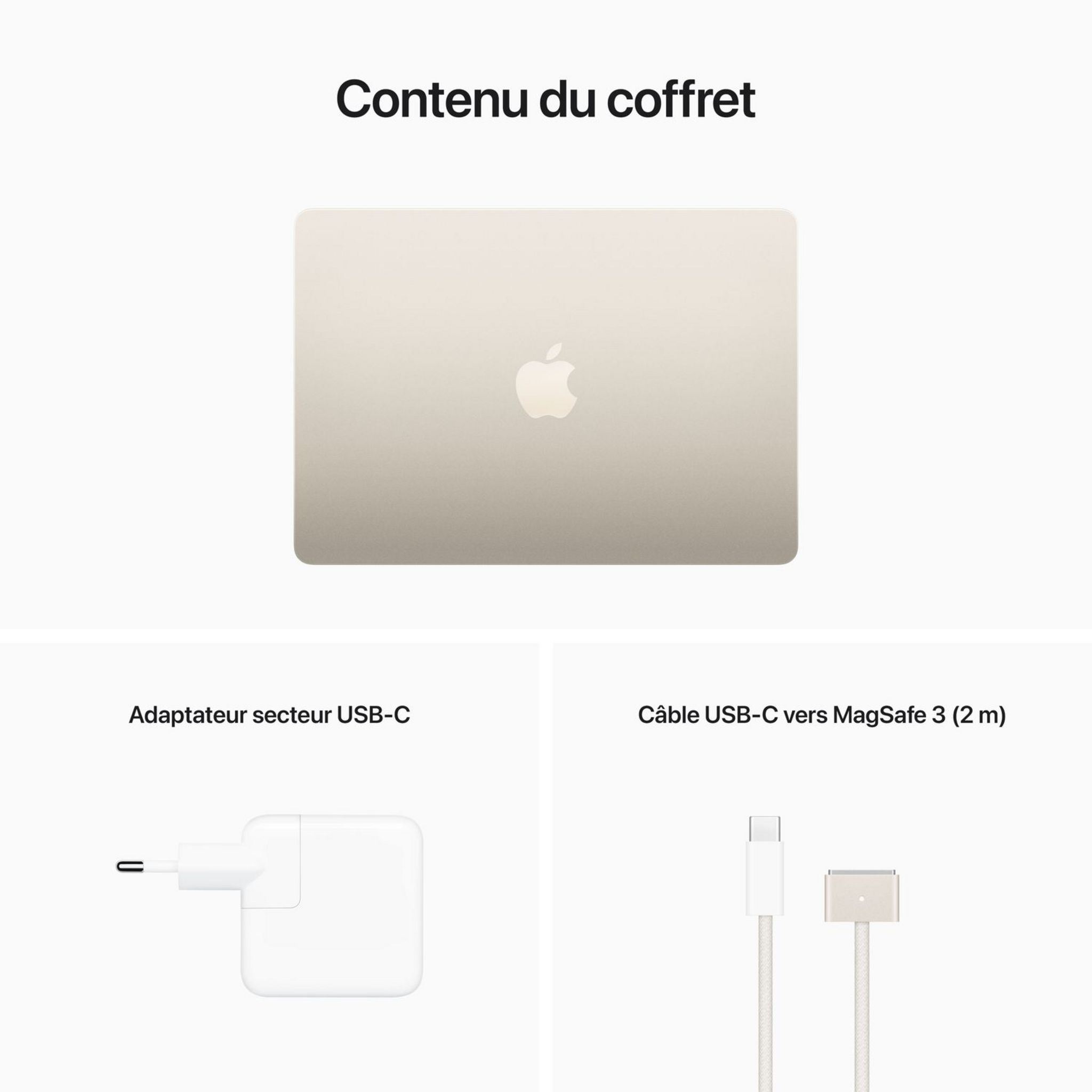 Voir la diapositive 4 : APPLE MacBook Air 13 pouces - Puce M2 - 256GO - Starlight