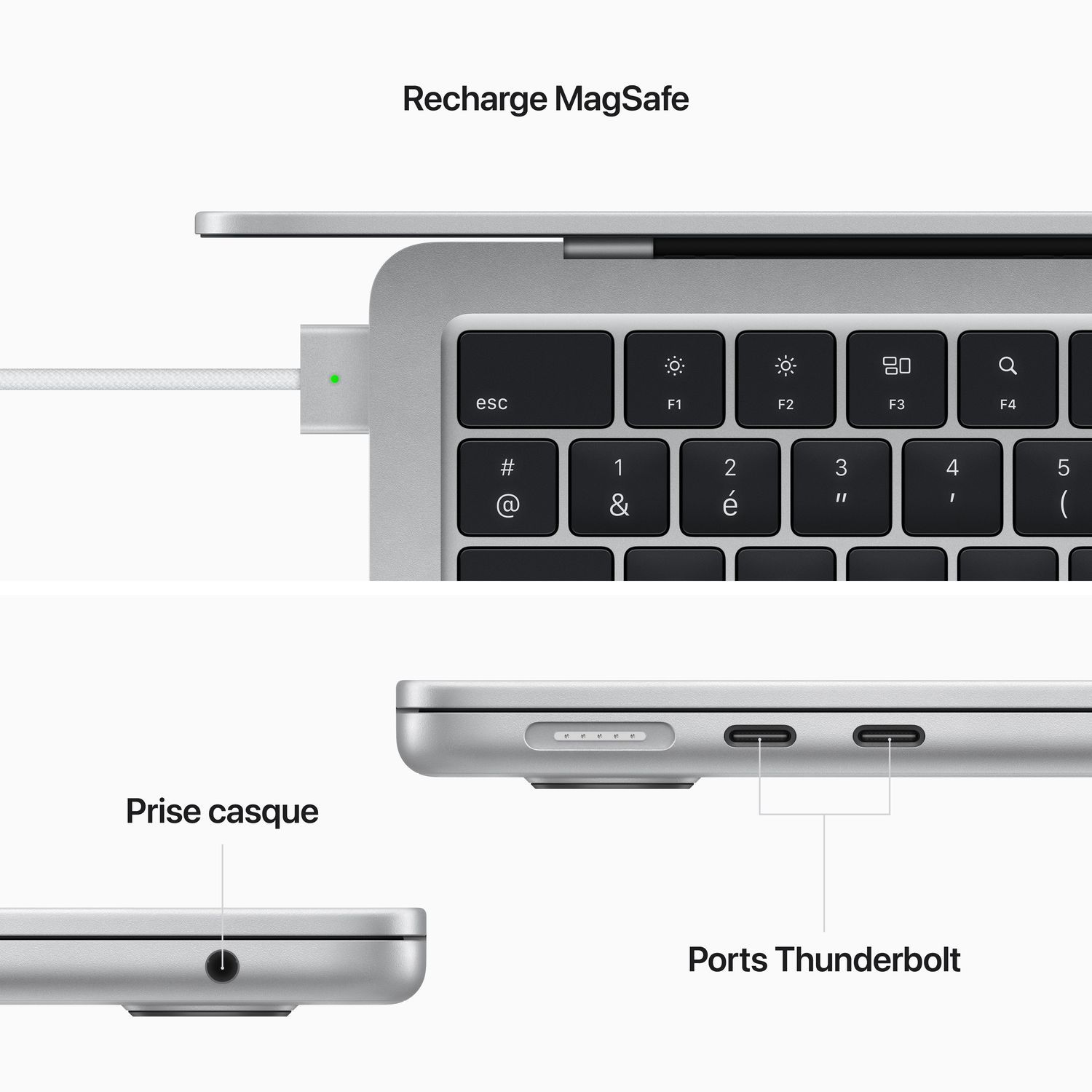 Voir la diapositive 6 : APPLE MacBook Air 13 pouces - Puce M2 - 256GO - Silver