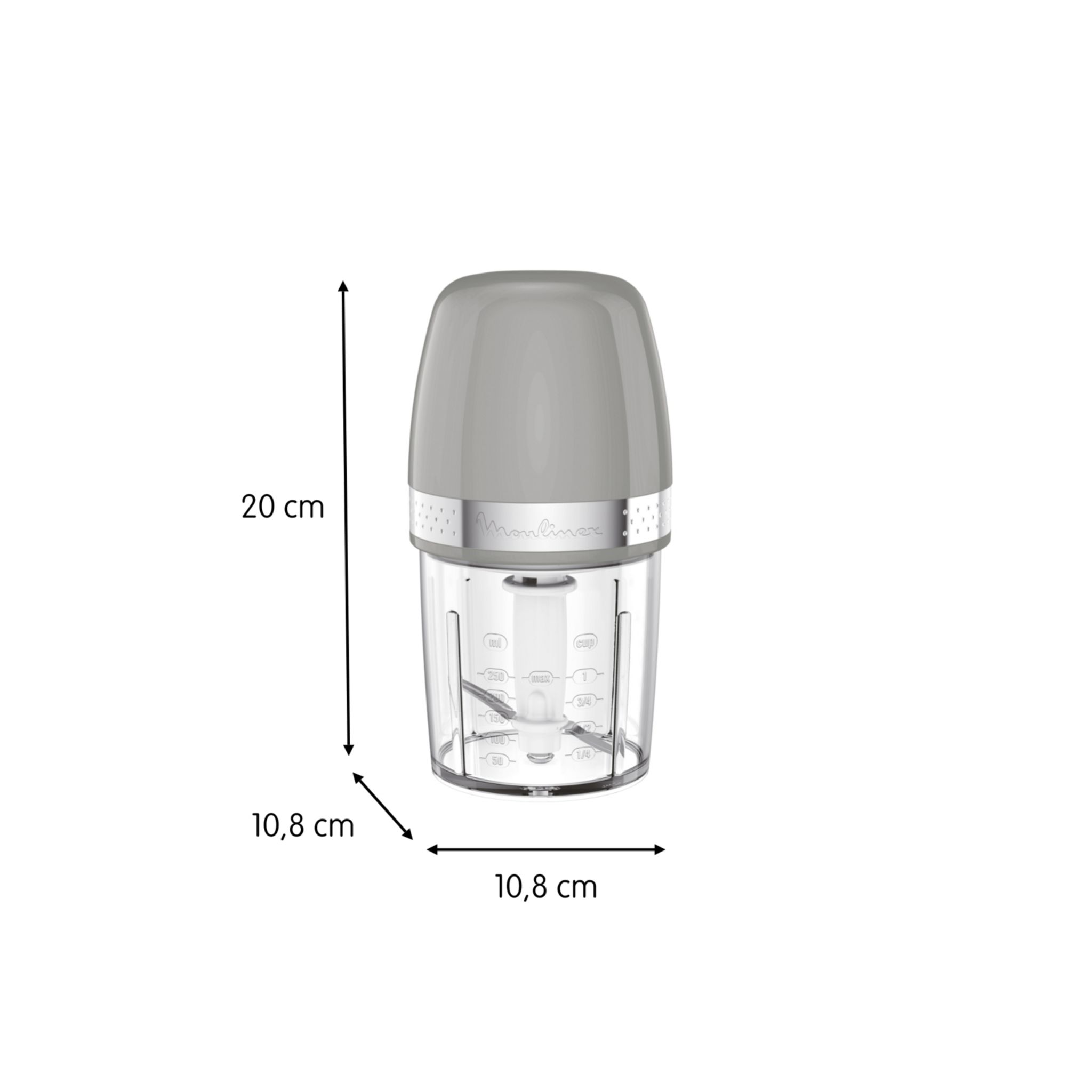 Voir la diapositive 8 : MOULINEX Mini hachoir DJ360E10 - Gris
