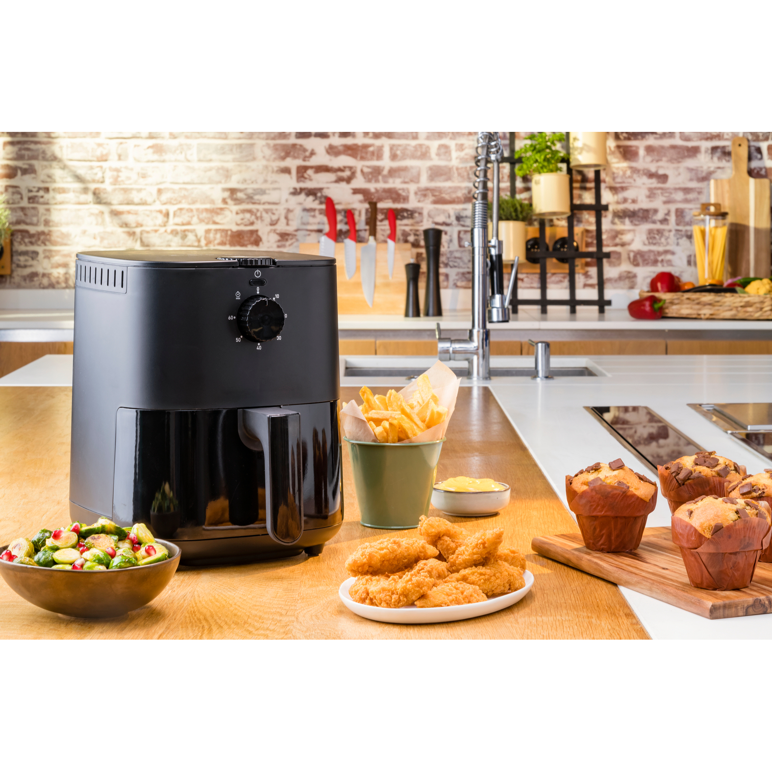 Voir la diapositive 3 : TEFAL Friteuse électrique sans huile à air chaud EY13081 - Noir