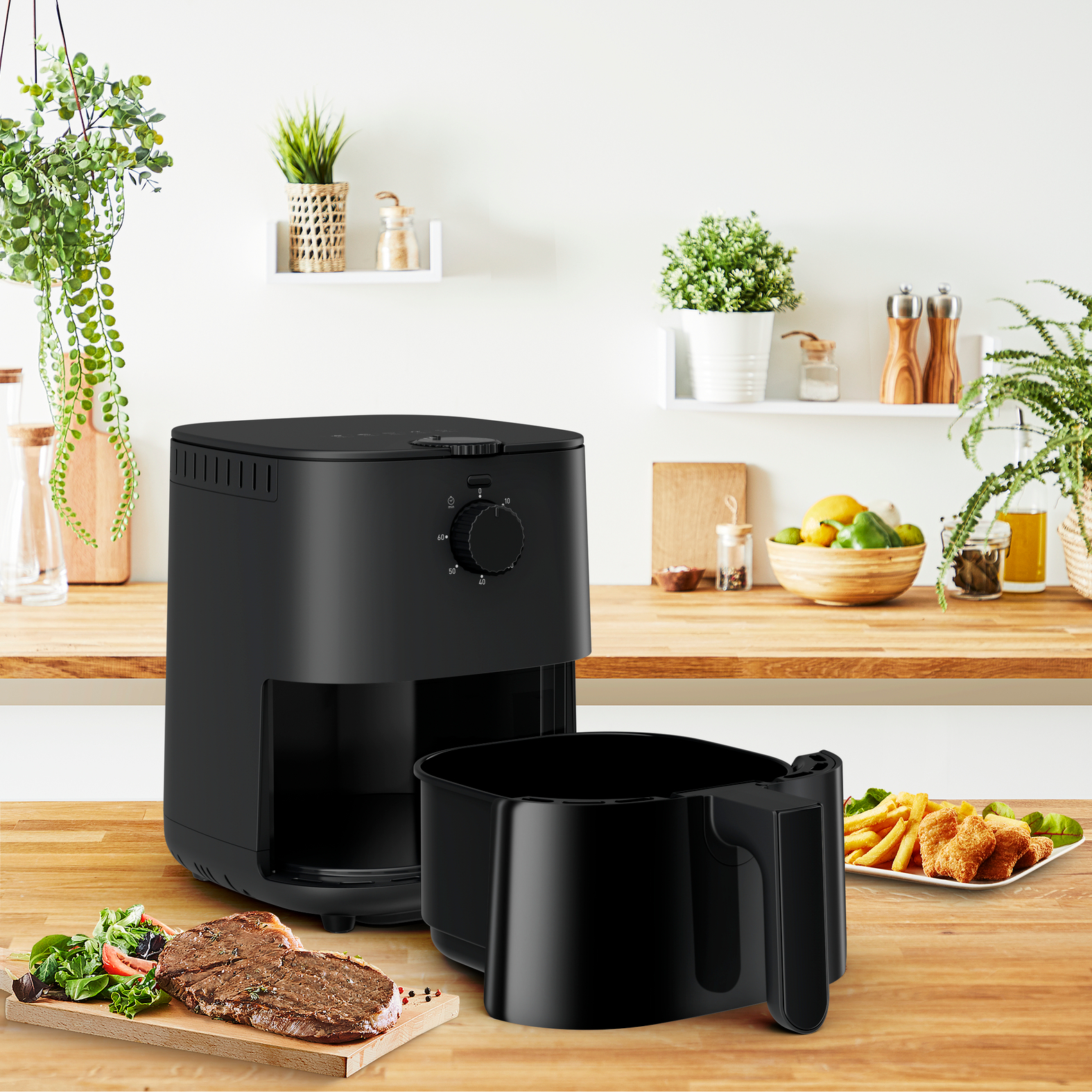 Voir la diapositive 8 : TEFAL Friteuse électrique sans huile à air chaud EY13081 - Noir
