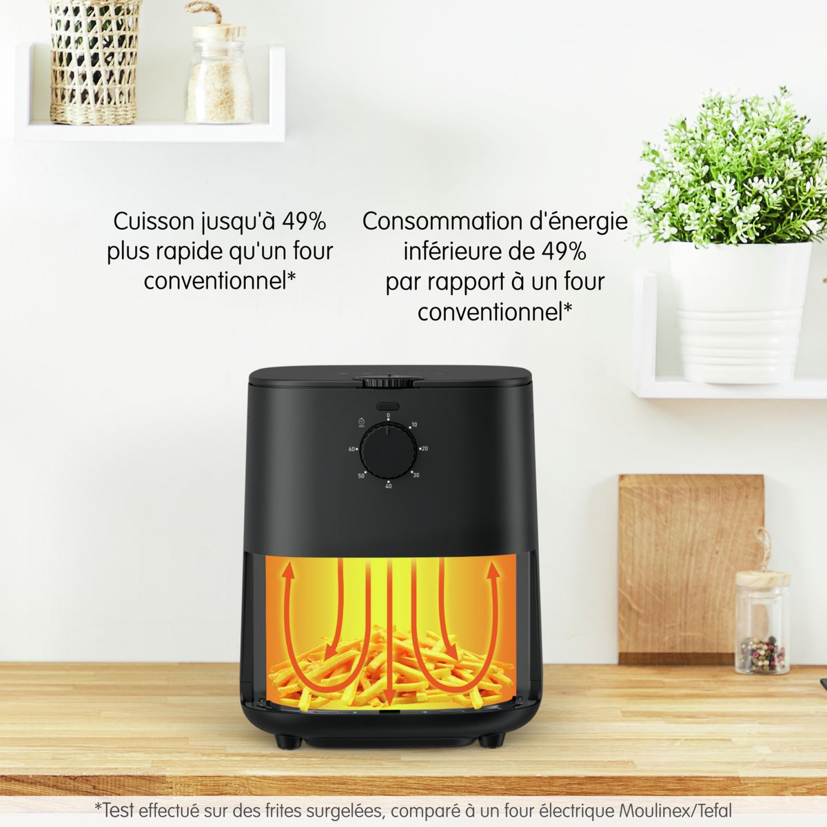 TEFAL Friteuse électrique sans huile à air chaud EY13081 - Noir