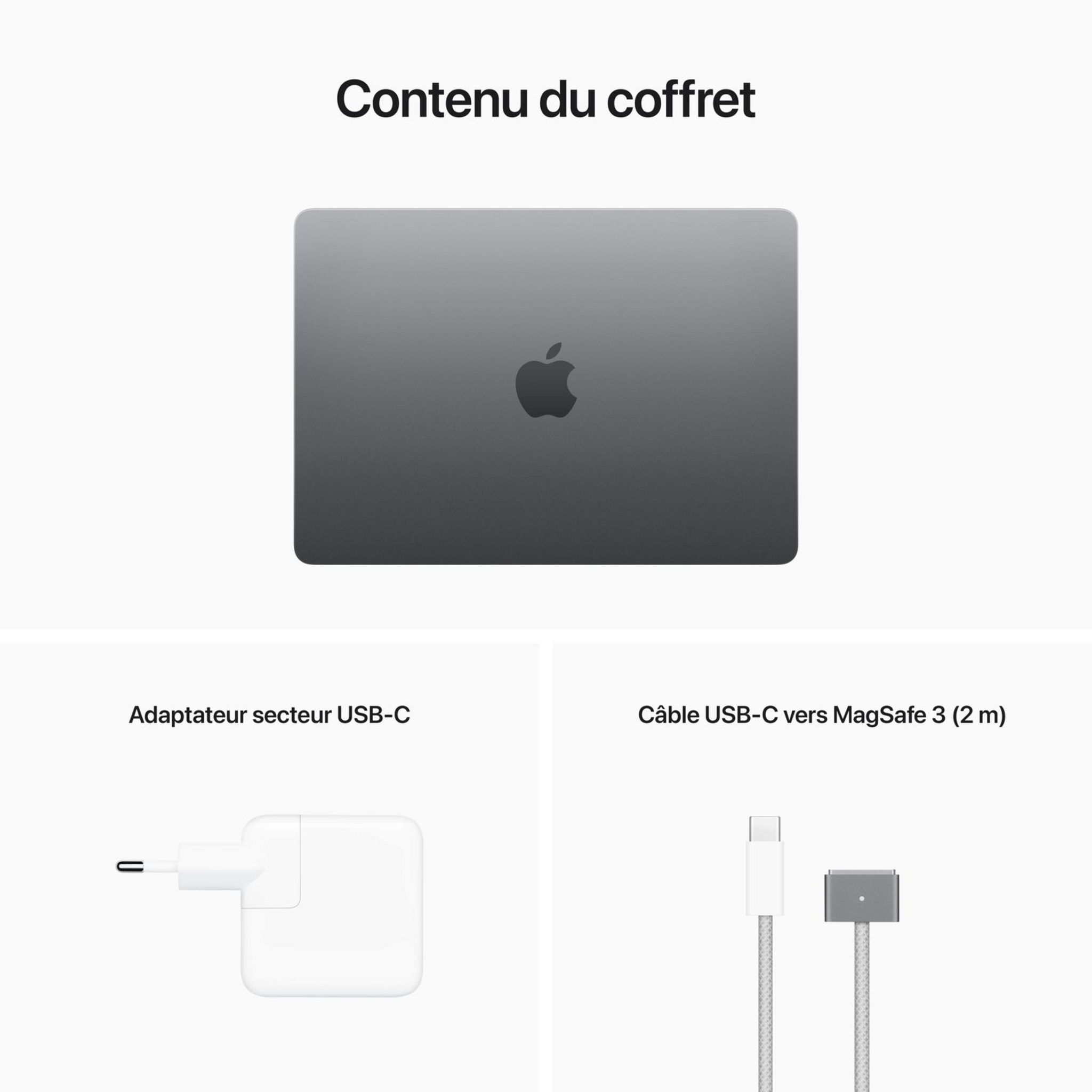 Voir la diapositive 4 : APPLE MacBook Air 13 pouces - Puce M2 - 256 GO- Space Gray