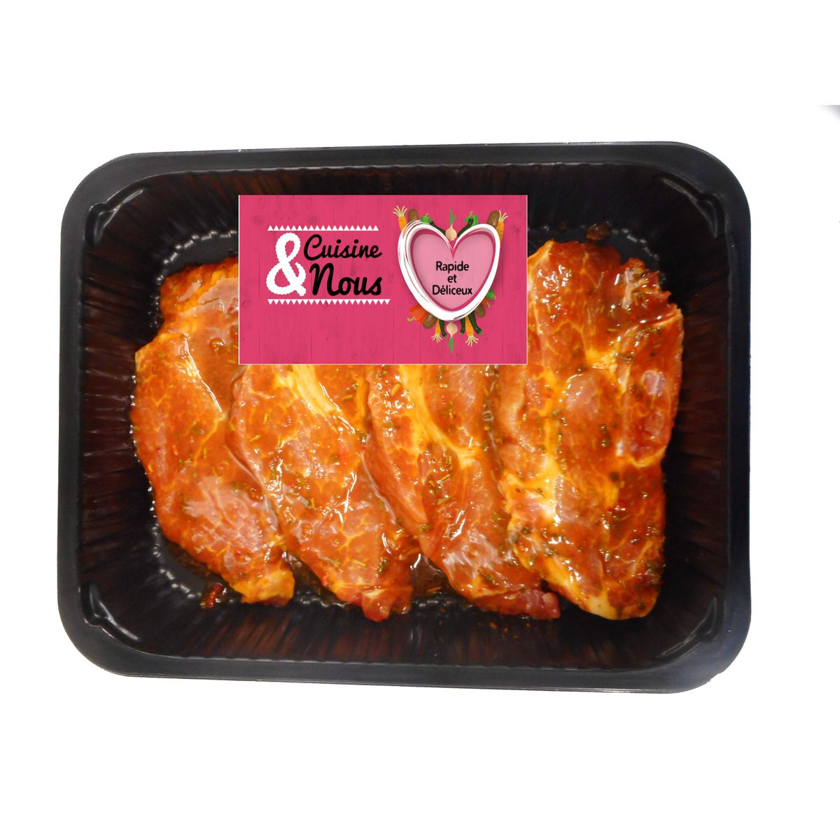 CUISINE & NOUS Côte de porc échine saveur provençale 4 pièces 700g