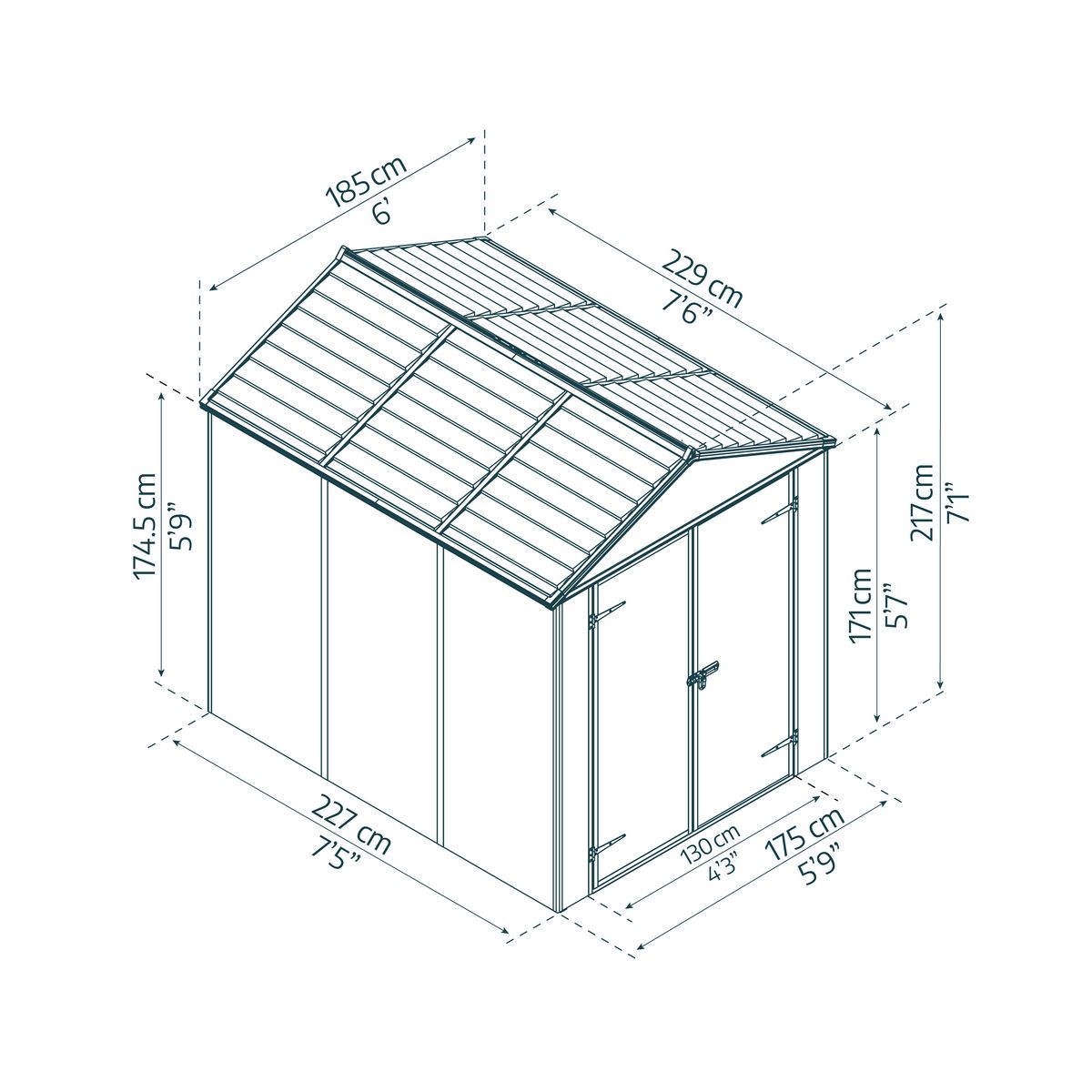 CANOPIA BY PALRAM Abri de jardin résine - 4,2m² - RUBICON SHED