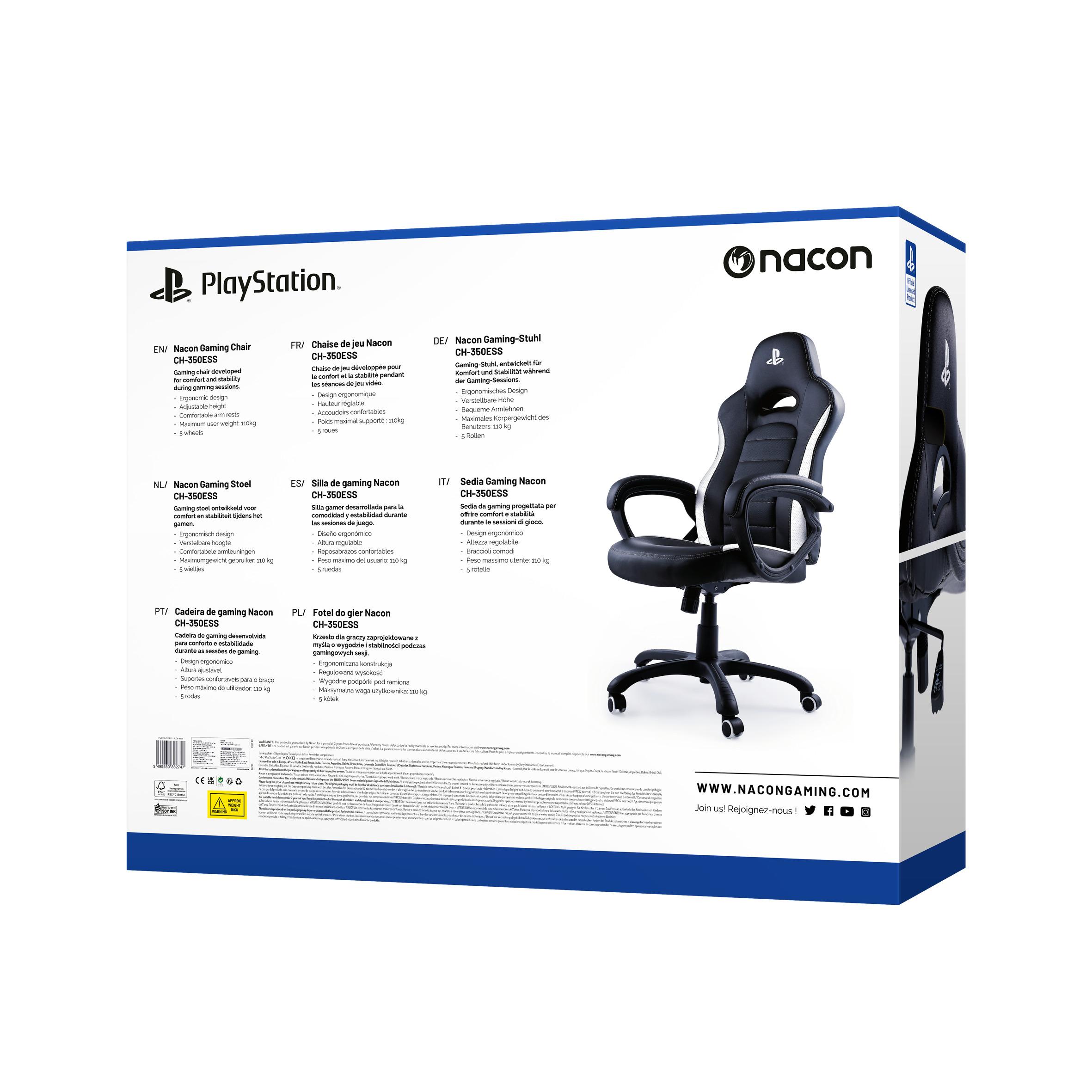 Voir la diapositive 2 : NACON Siège Gaming CH-350ESS Playstation Noir et blanc