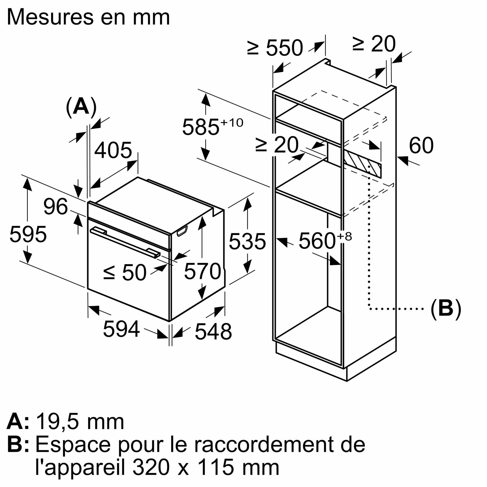 Voir la diapositive 7 : BOSCH Four encastrable HRA534BS0, 71 L, Multifonction, Nettoyage EcoClean