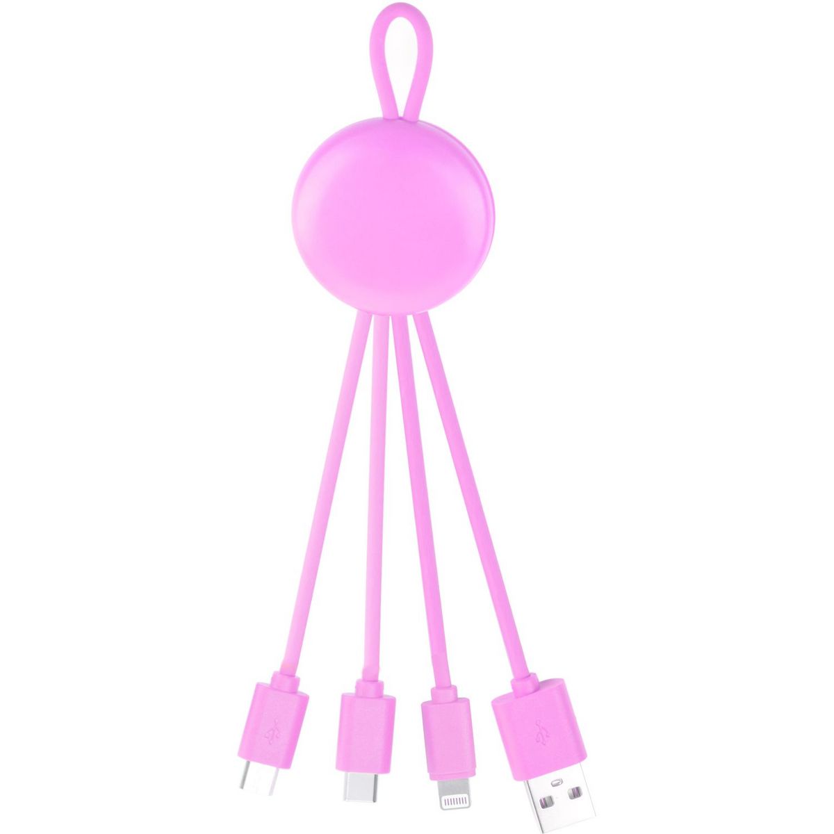 SELECLINE Câble Micro USB/USB C/Lightning/USB - Rose
