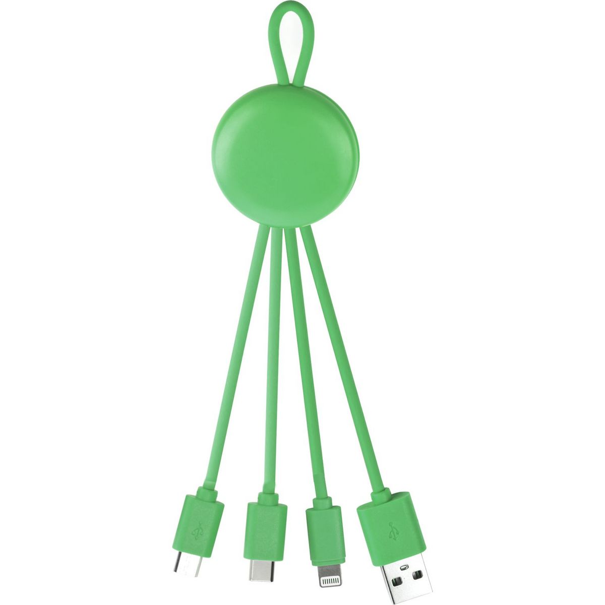 SELECLINE Câble Micro USB/USB C/Lightning/USB - Vert