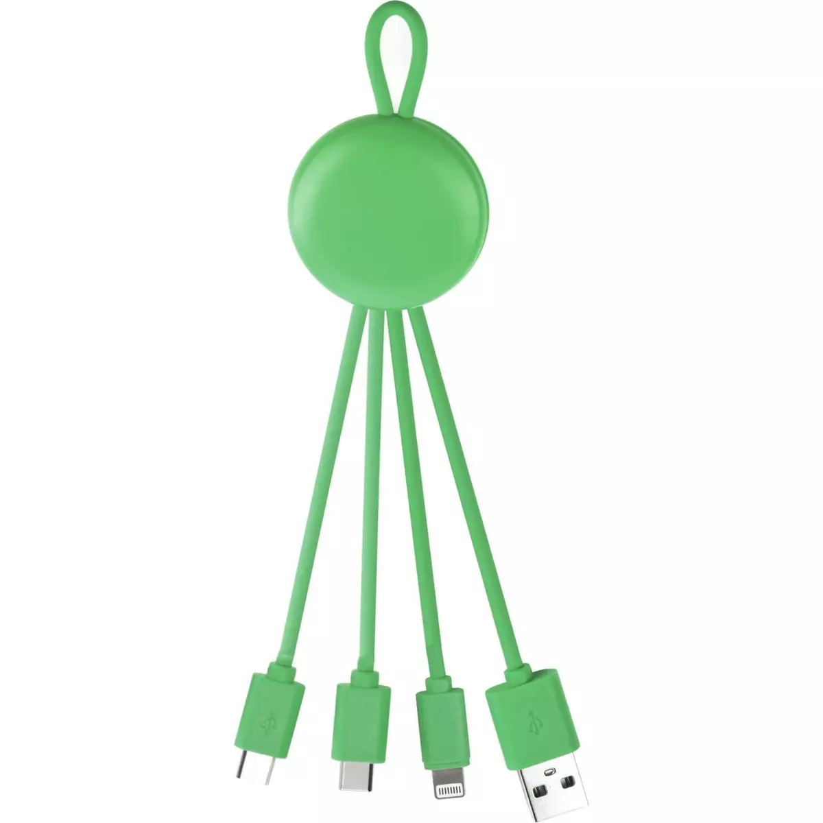 SELECLINE Câble Micro USB/USB C/Lightning/USB - Vert