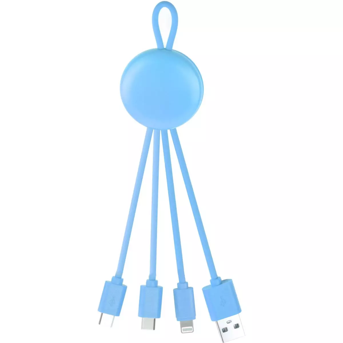SELECLINE Câble Micro USB/USB C/Lightning/USB - Bleu
