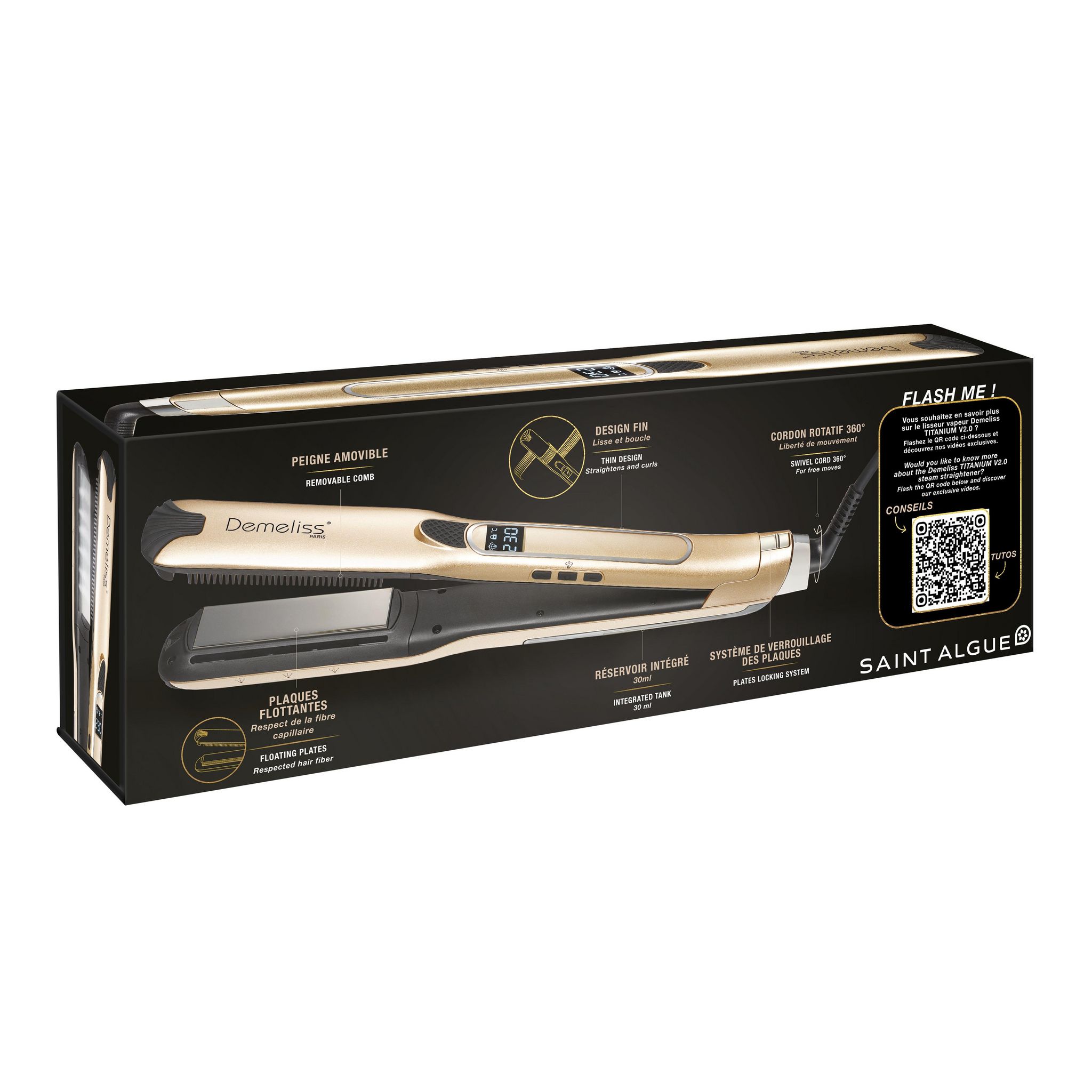 Voir la diapositive 4 : SAINT ALGUE Lisseur vapeur 20015 - Doré