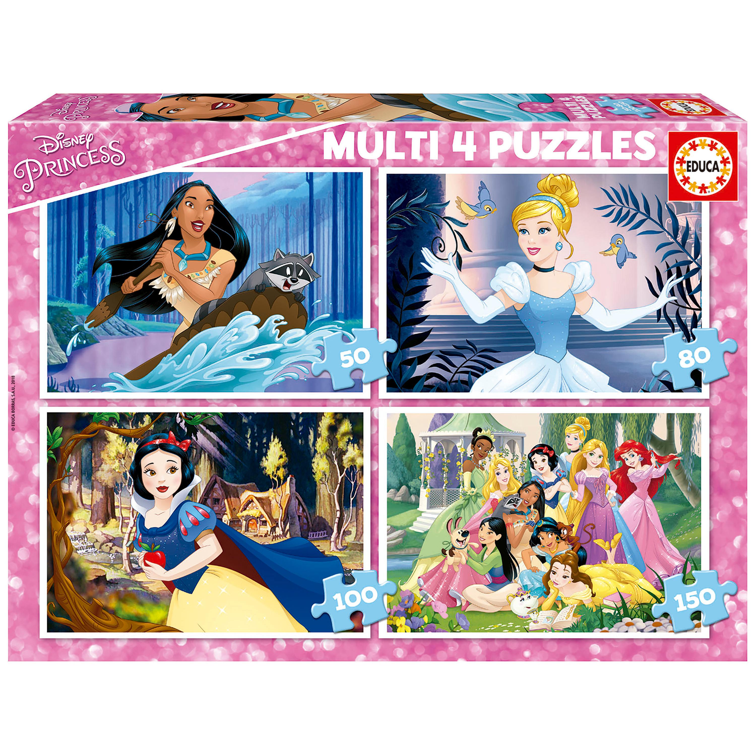 EDUCA Puzzle Multi 4 en 1 Disney Princess
