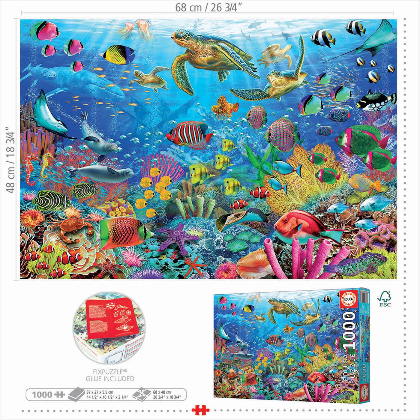 Voir la diapositive 2 : EDUCA Puzzle Tropical Fantasy Turtles