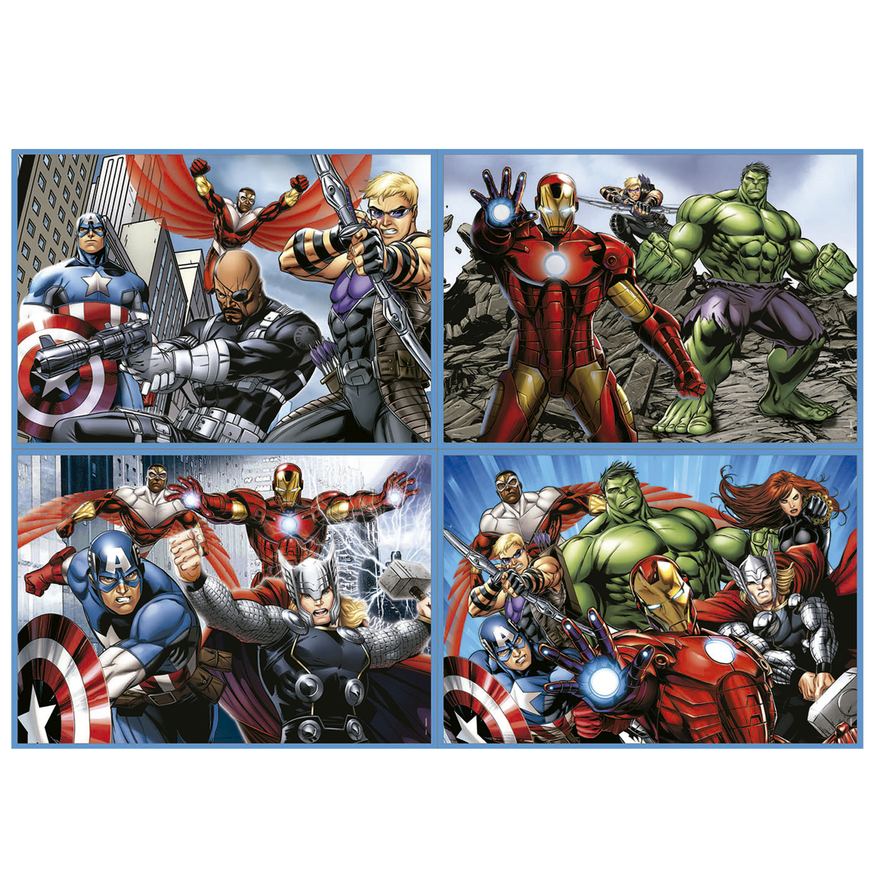 Voir la diapositive 2 : Puzzle Multi 4 en 1 50 - 80 - 100 - 150 pièces The Avengers