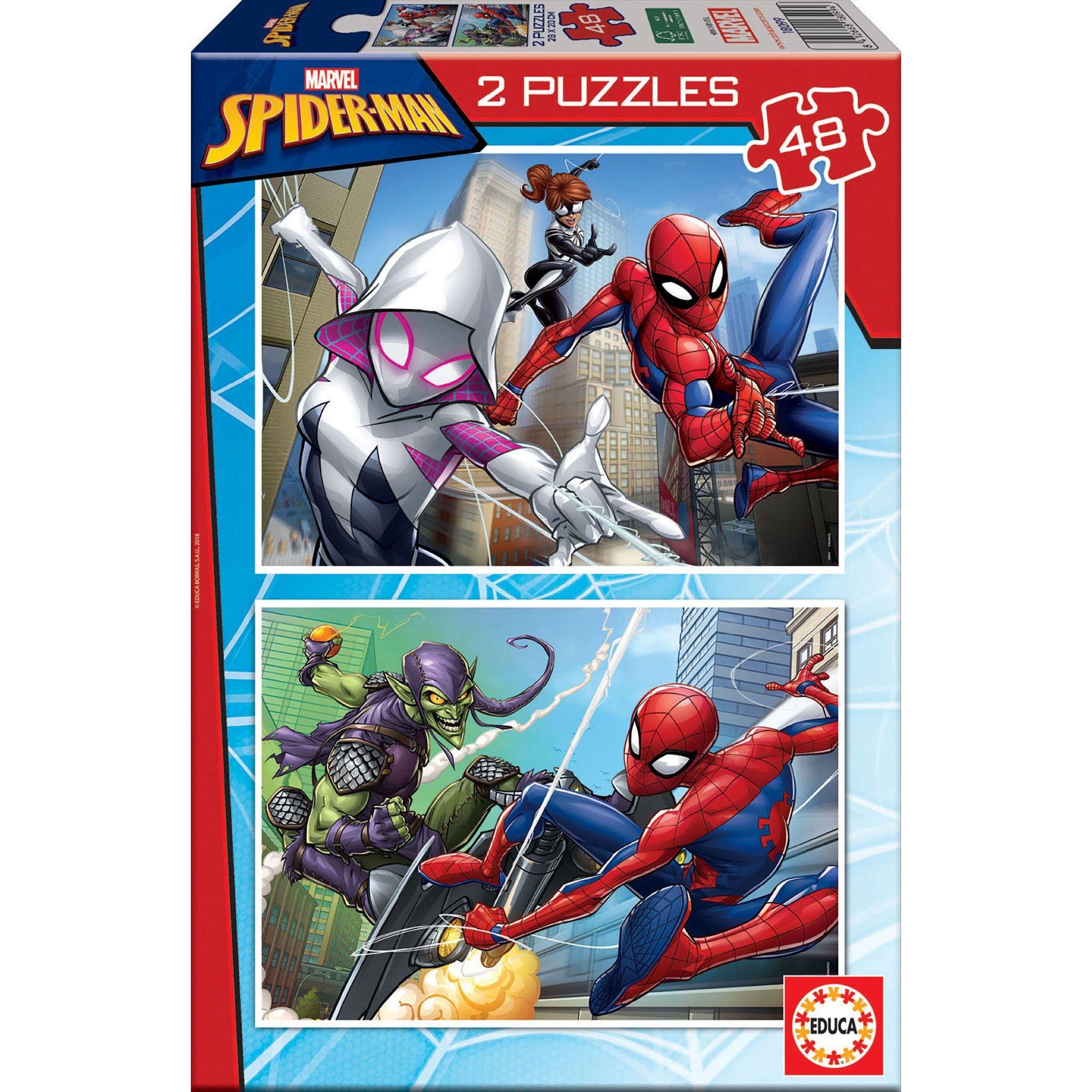EDUCA Puzzle 2x48 pièces Spiderman