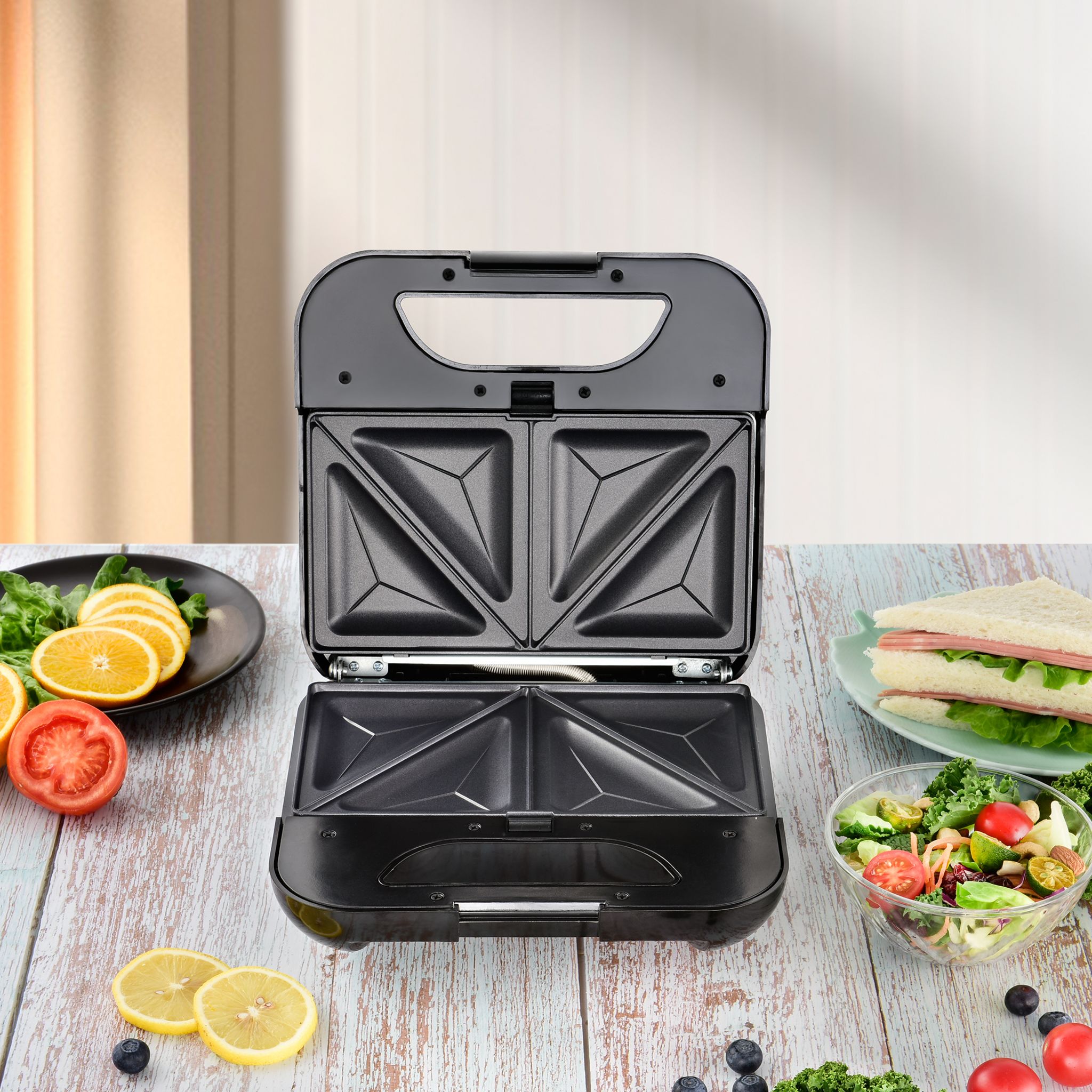 Voir la diapositive 3 : KITCHENCOOK Appareil croques-monsieur Sandwich maker 3 en 1 MISTER K - Gris