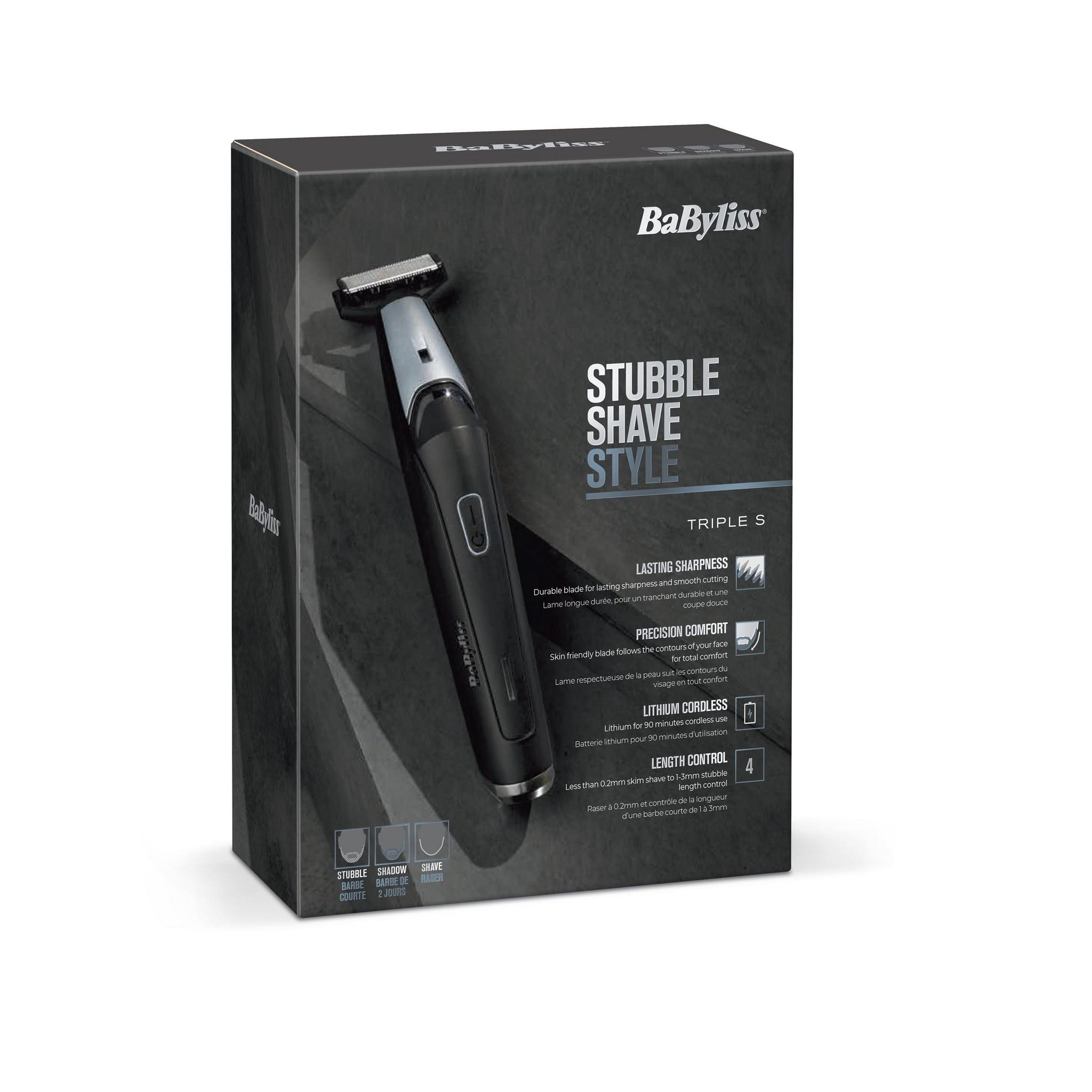 Voir la diapositive 3 : BABYLISS Tondeuse barbe sans fil hybrideT880E - Noir