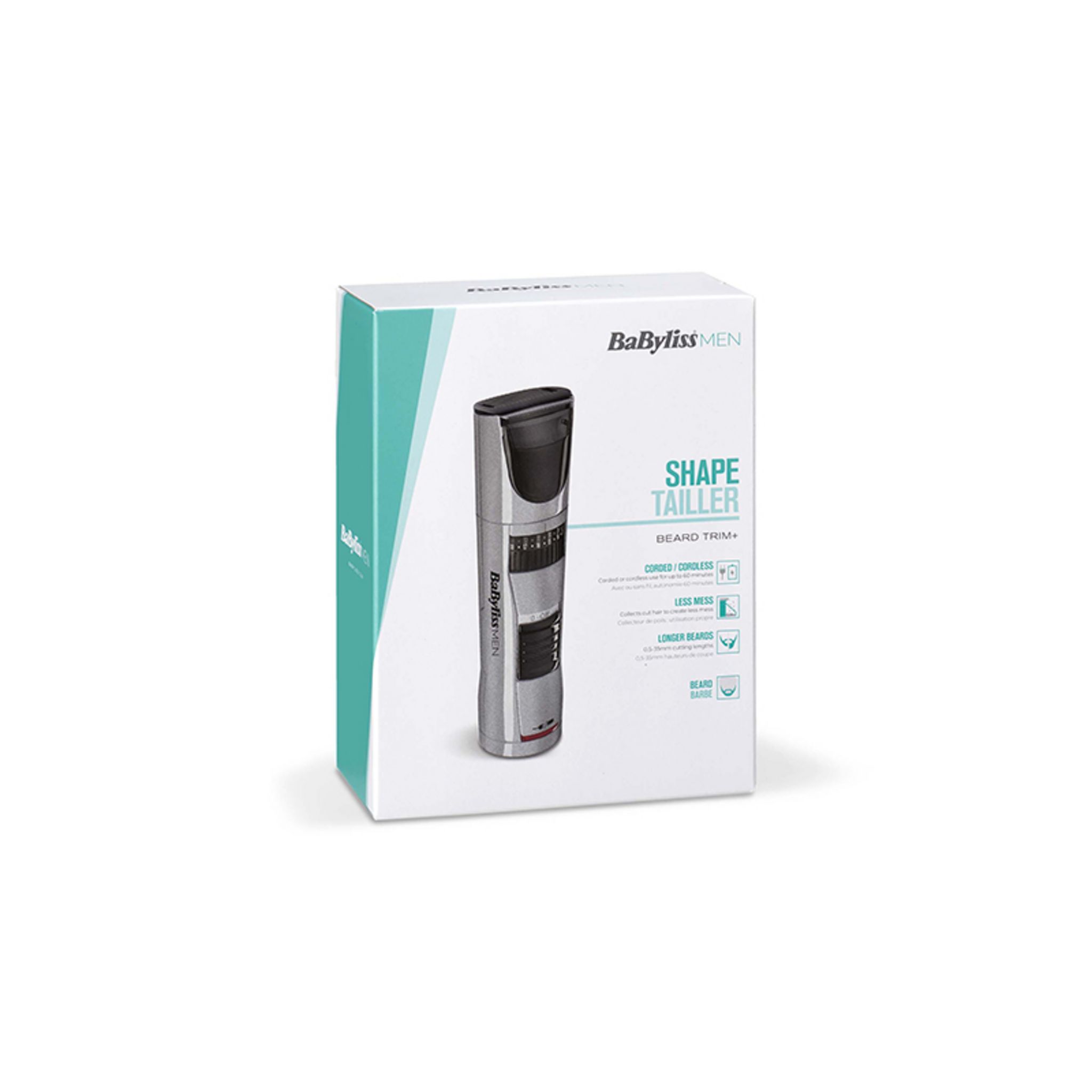 Voir la diapositive 4 : BABYLISS Tondeuse barbe sans fil T831E - Gris et Noir