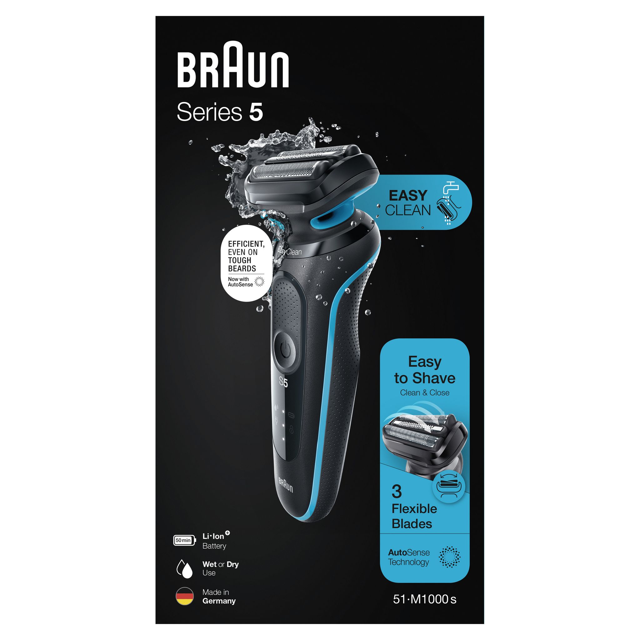 Voir la diapositive 7 : BRAUN Rasoir électrique S5 51-M1000S - Noir