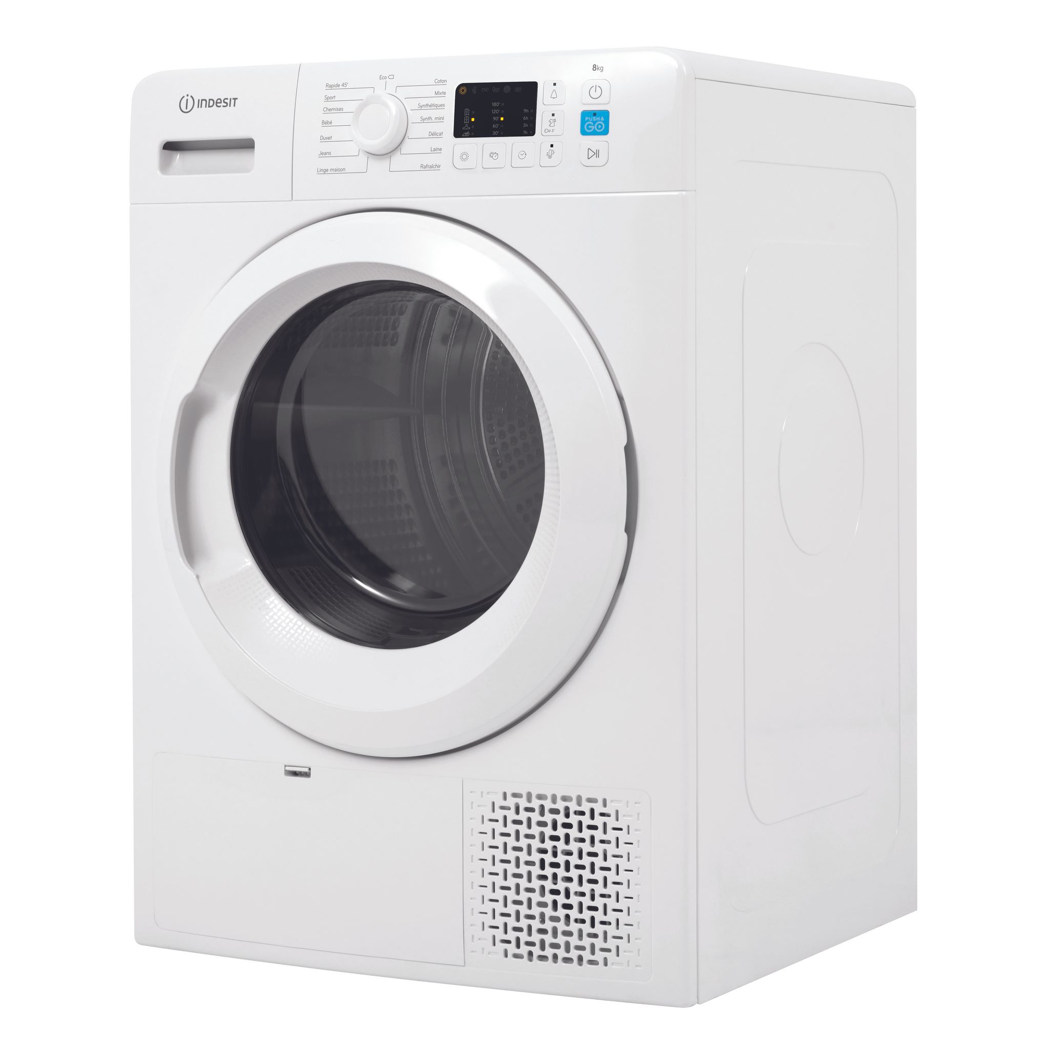 Voir la diapositive 2 : INDESIT Sèche linge hublot, 8 kg, Pompe à chaleur, A+