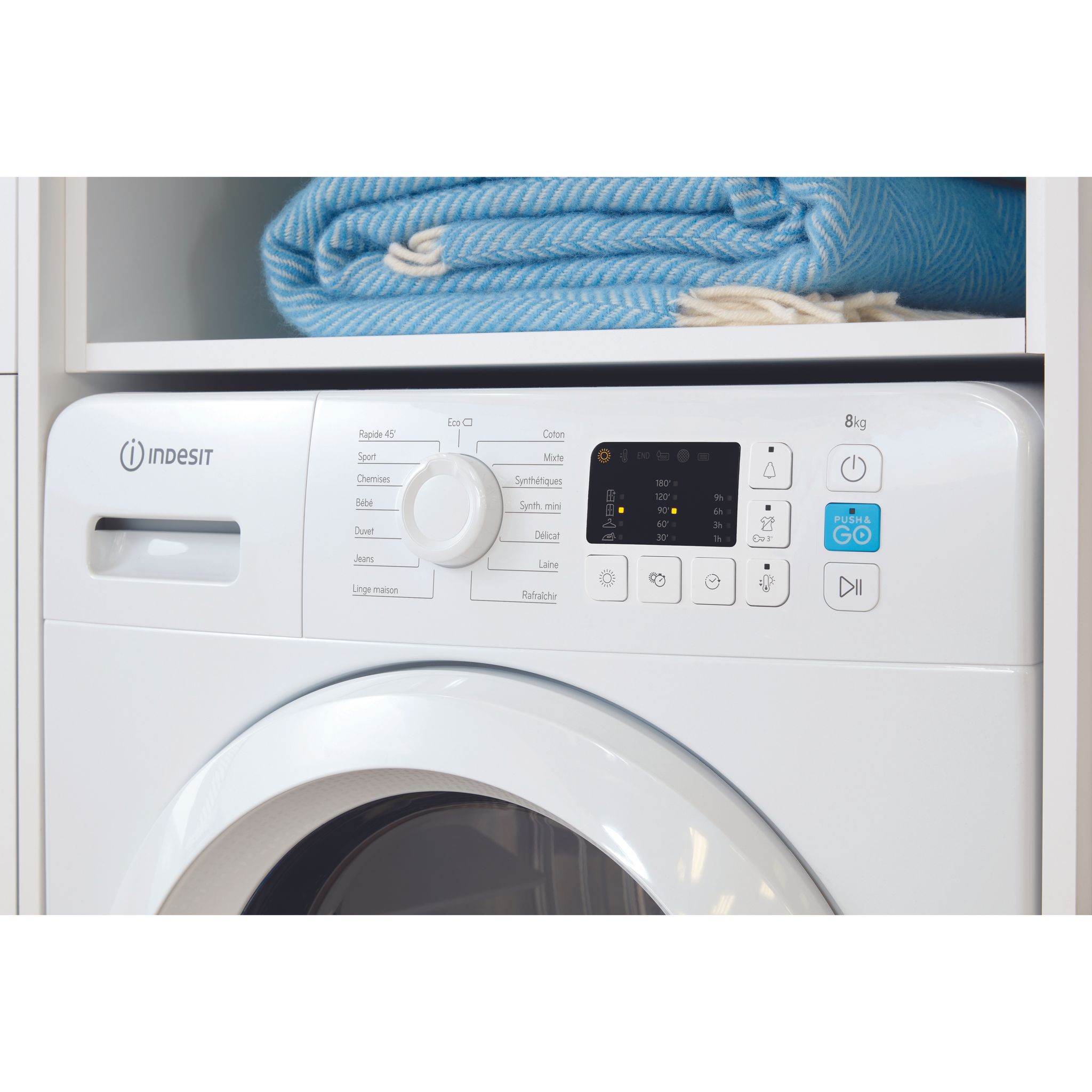 Voir la diapositive 3 : INDESIT Sèche linge hublot, 8 kg, Pompe à chaleur, A+