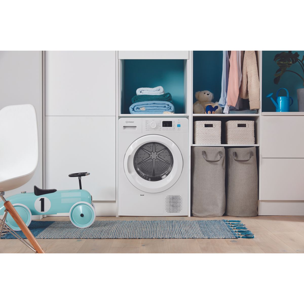 INDESIT Sèche linge hublot, 8 kg, Pompe à chaleur, A+