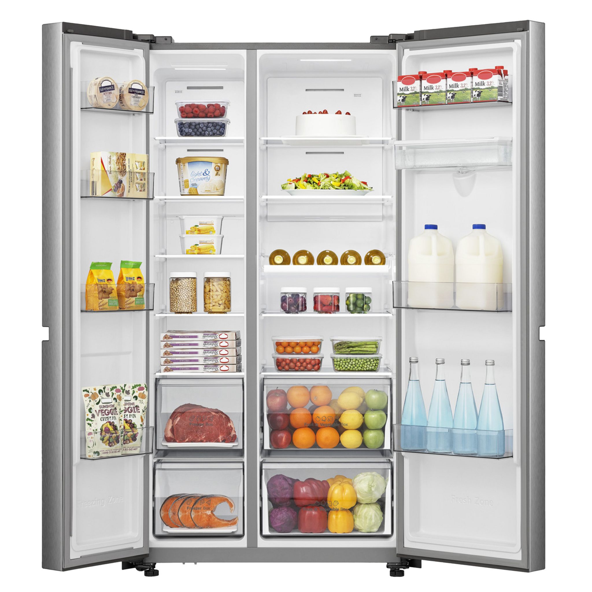 Voir la diapositive 4 : HISENSE Réfrigérateur armoire FSN668WCF, 413 L, Froid ventilé No frost, F