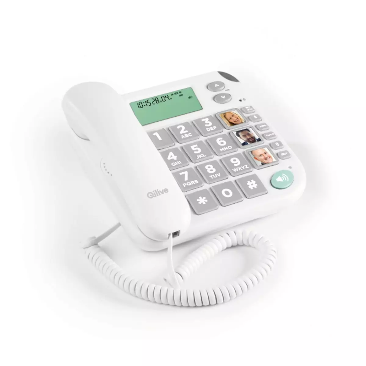 QILIVE Téléphone analogique sénior avec fil Q4176 - Blanc