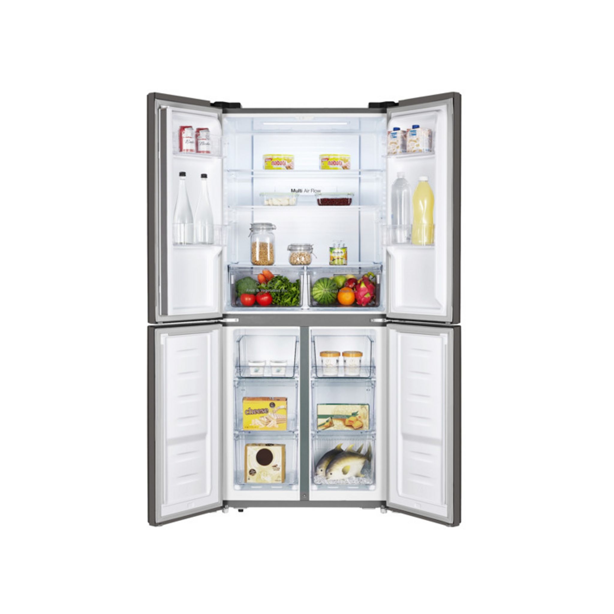 Voir la diapositive 3 : HISENSE Réfrigérateur multi portes MQ79394FFS, 427 L, Froid ventilé No frost