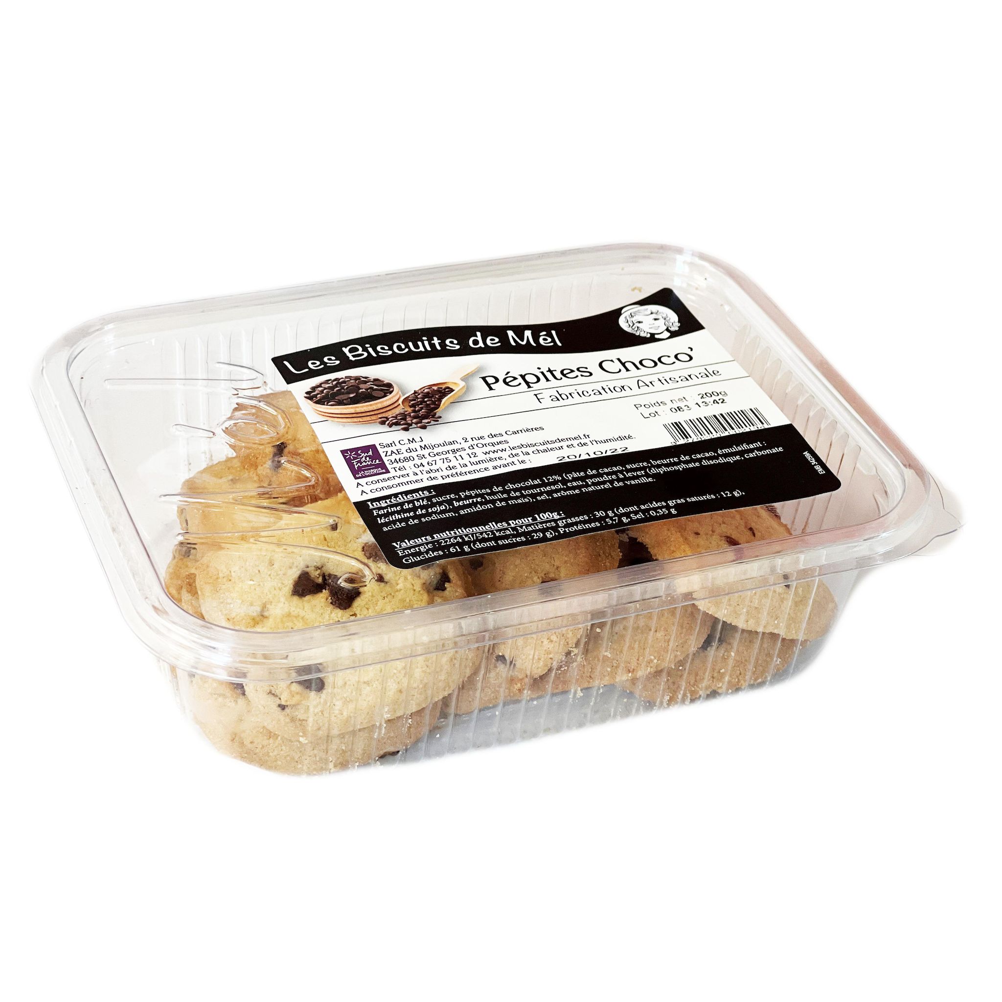 LES BISCUITS DE MÉL Croquant pépites chocolat 200g