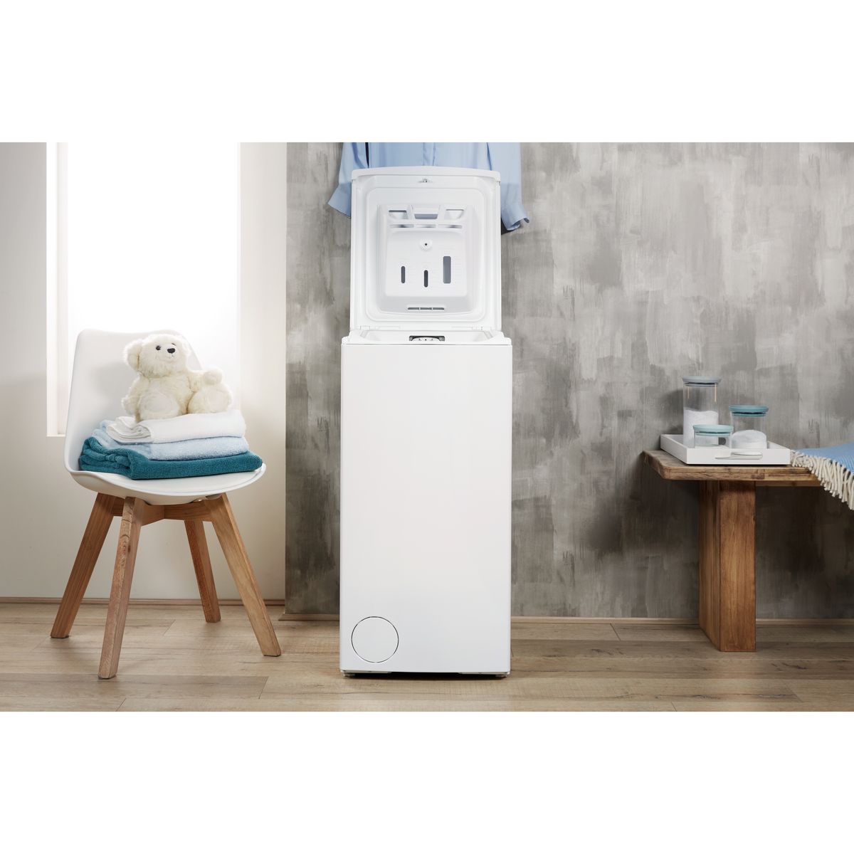INDESIT Lave linge chargement dessus BTWL7220FR/N, 7 Kg, 1200 T/min