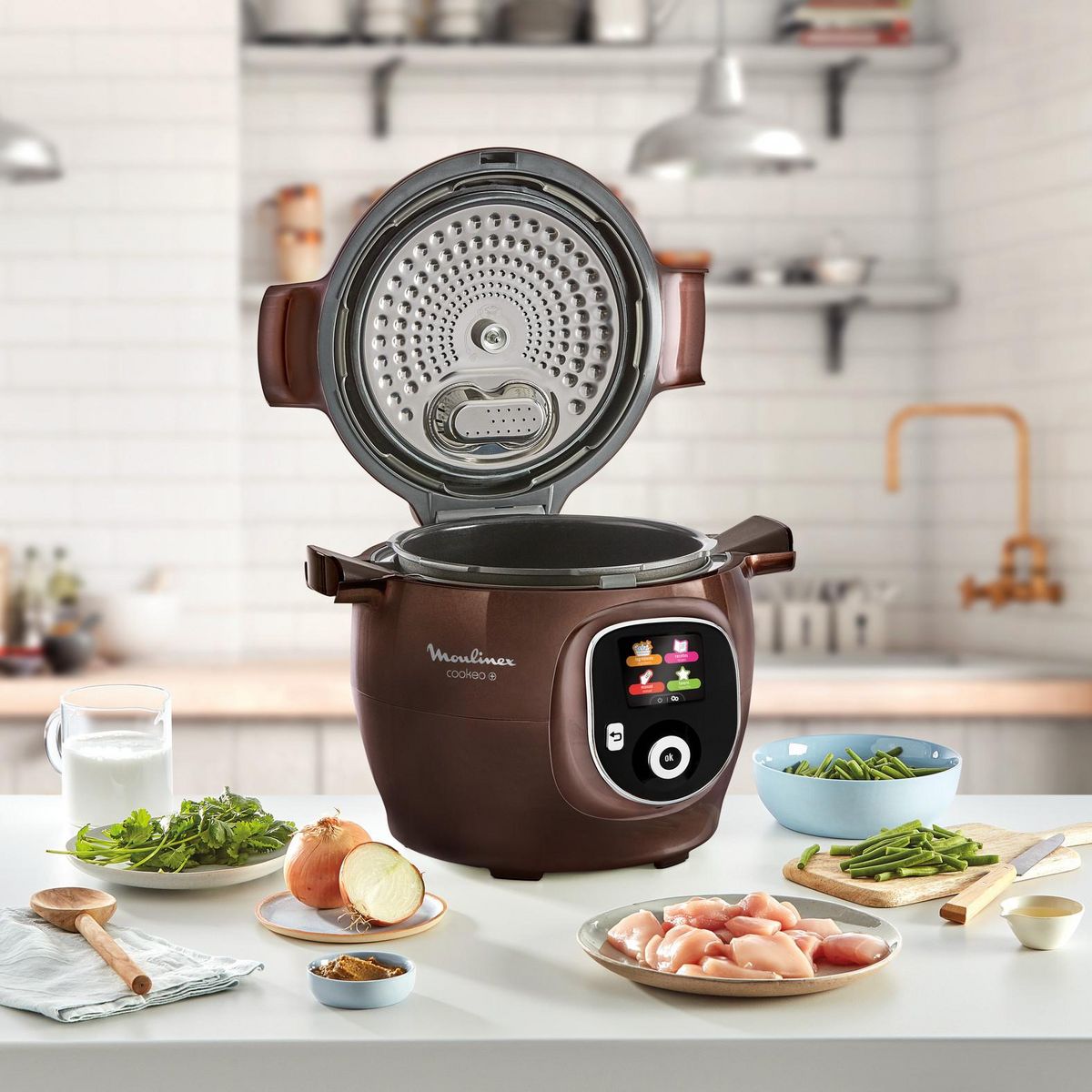 MOULINEX Robot multicuiseur Cookeo CE851910 - Marron