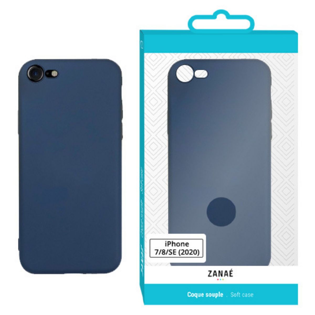 ZANAE Coque iPhone 7/8/SE 20/22 - Bleu Marine