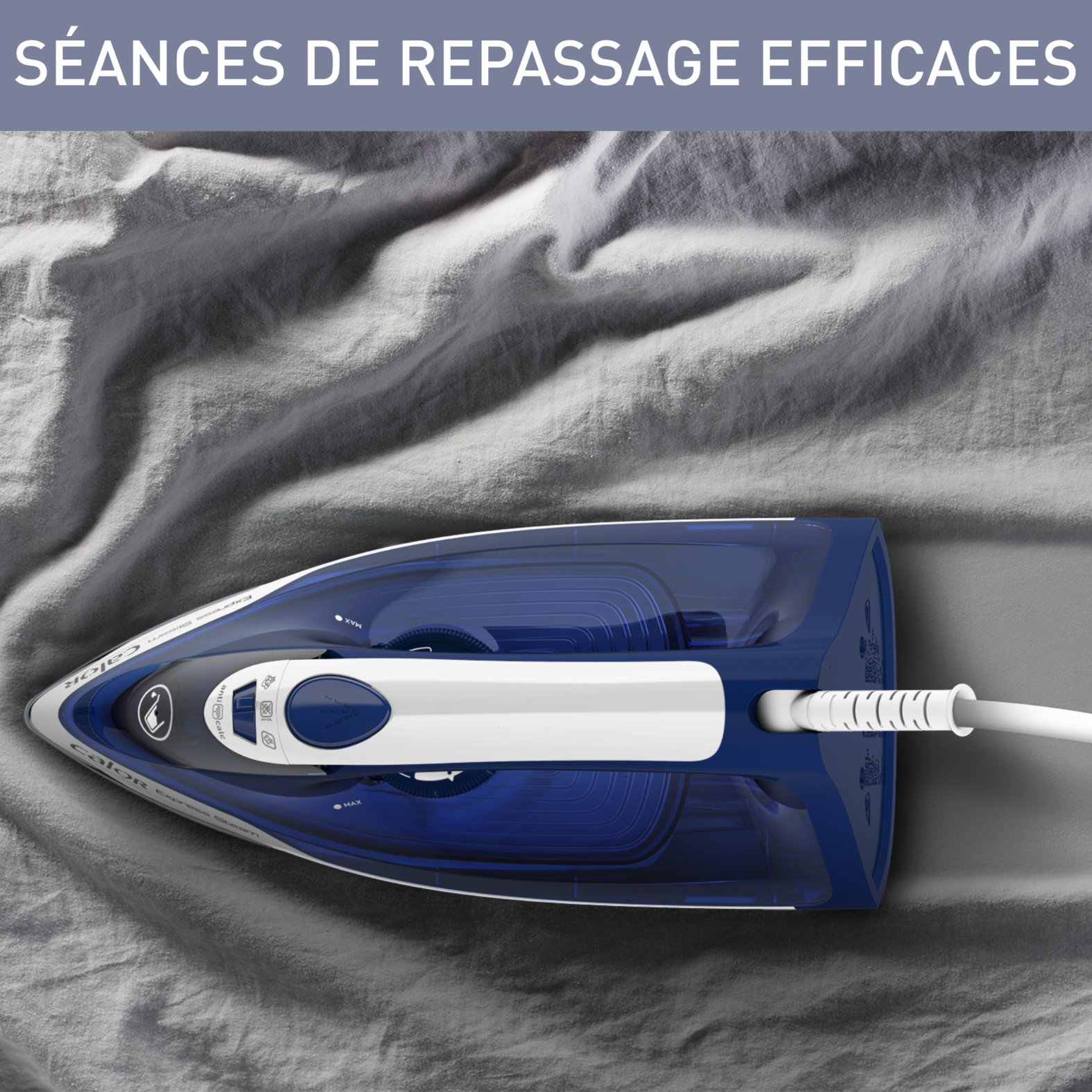Voir la diapositive 12 : CALOR Fer à repasser vapeur FV2848C0 - Bleu