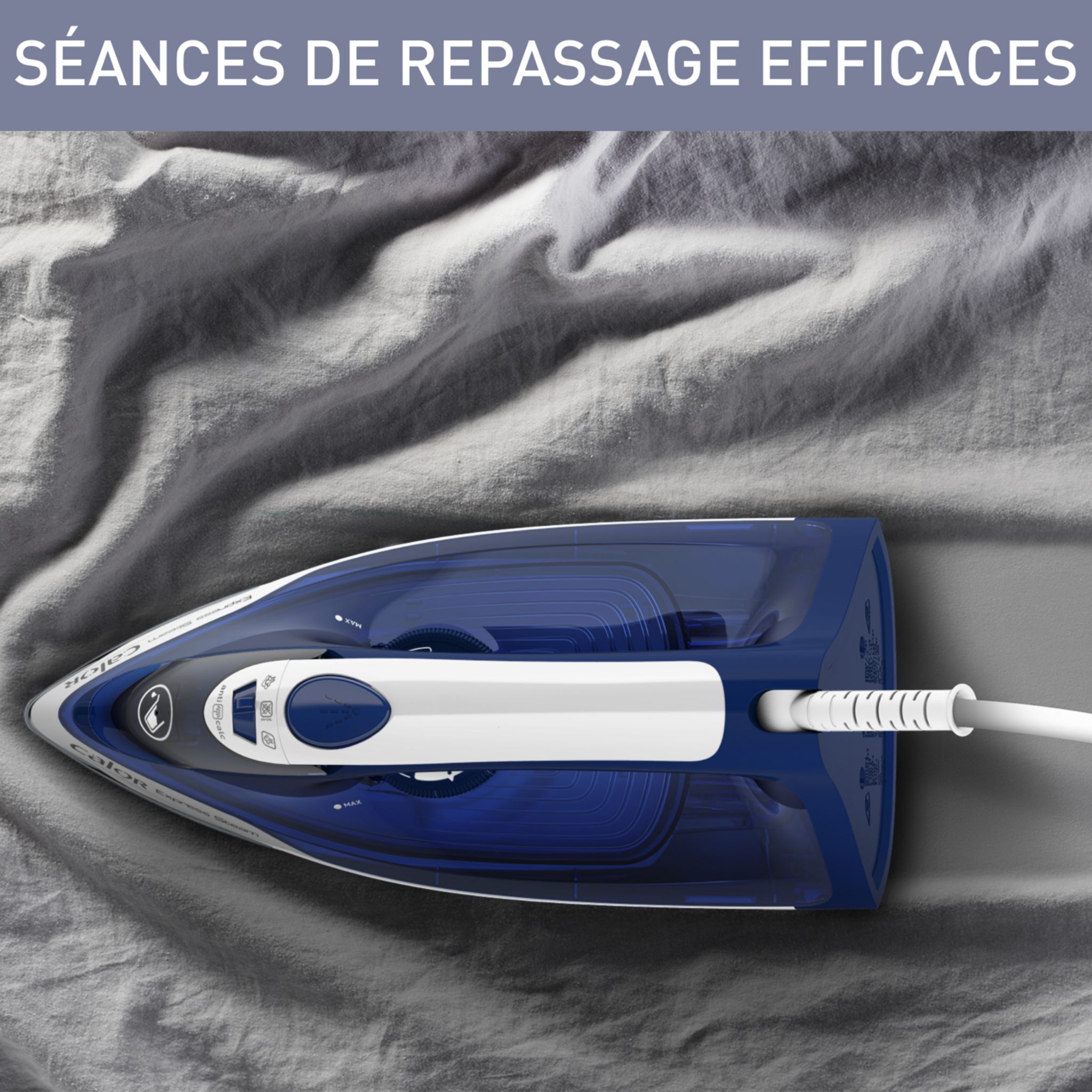 Voir la diapositive 12 : CALOR Fer à repasser vapeur FV2848C0 - Bleu