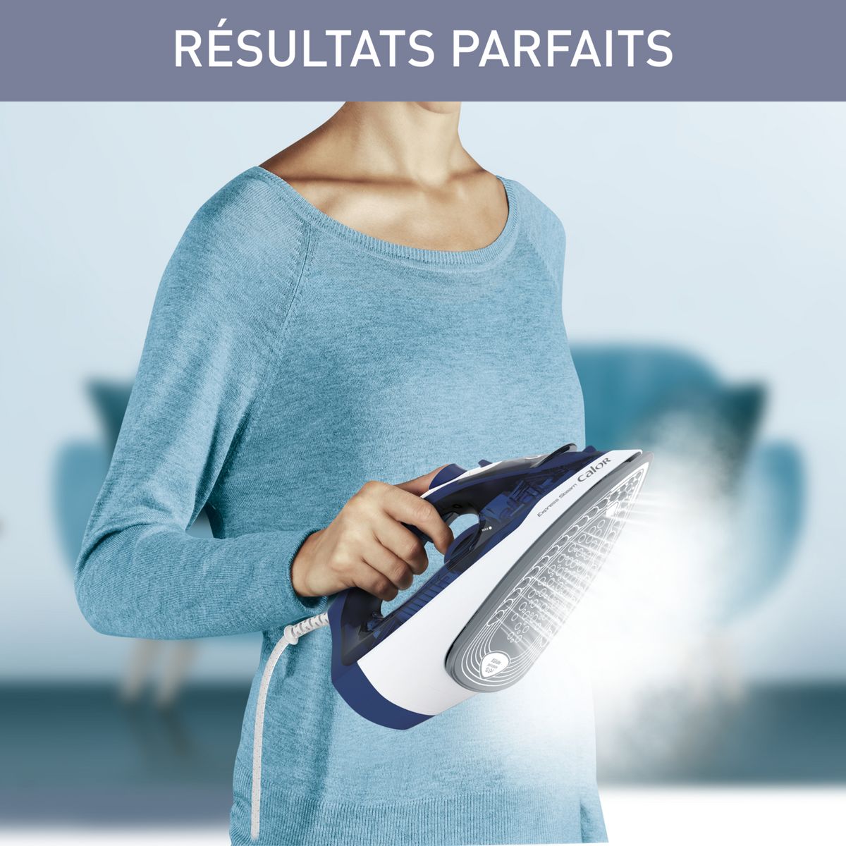 CALOR Fer à repasser vapeur FV2848C0 - Bleu