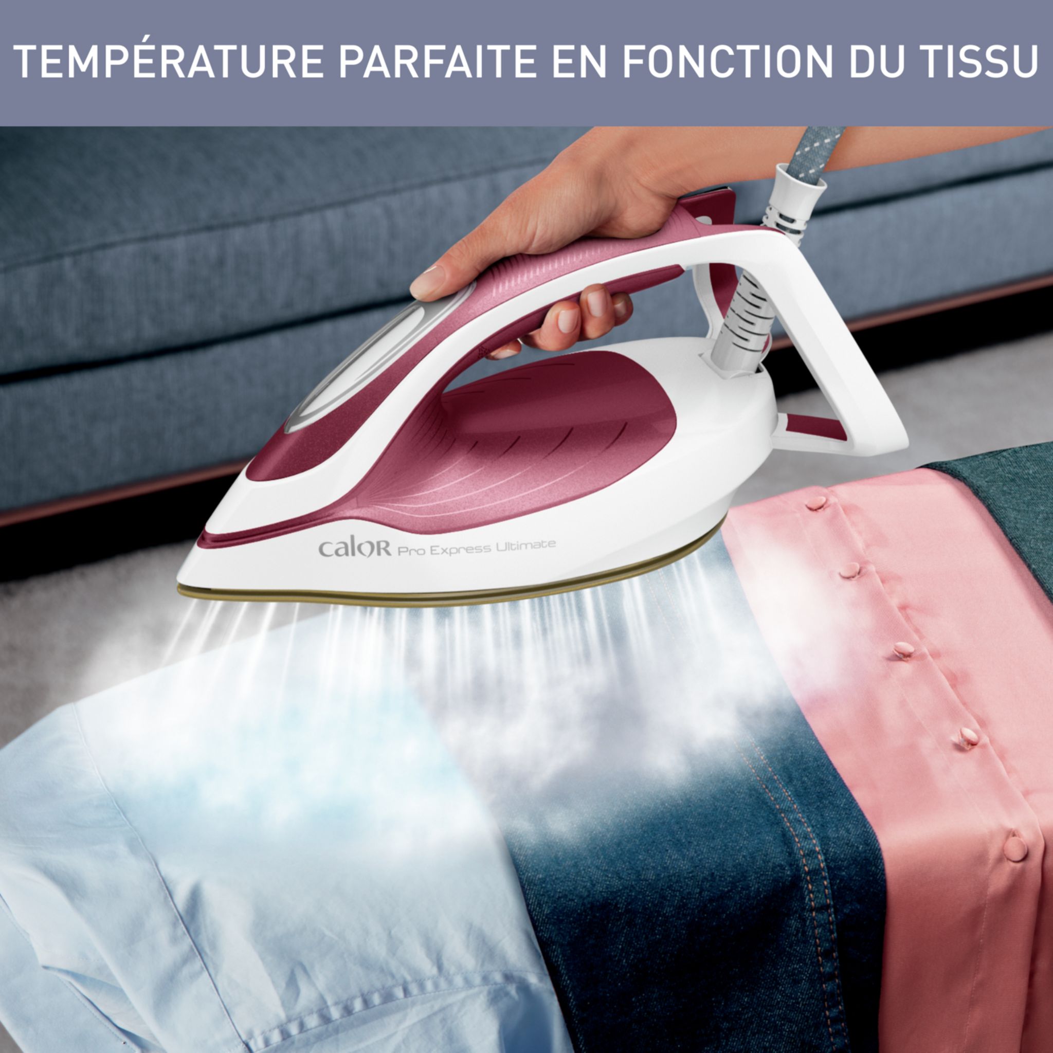 Voir la diapositive 12 : CALOR Centrale vapeur&nbsp;vapeur Pro Express Ultimate GV9711C0 - Grenat