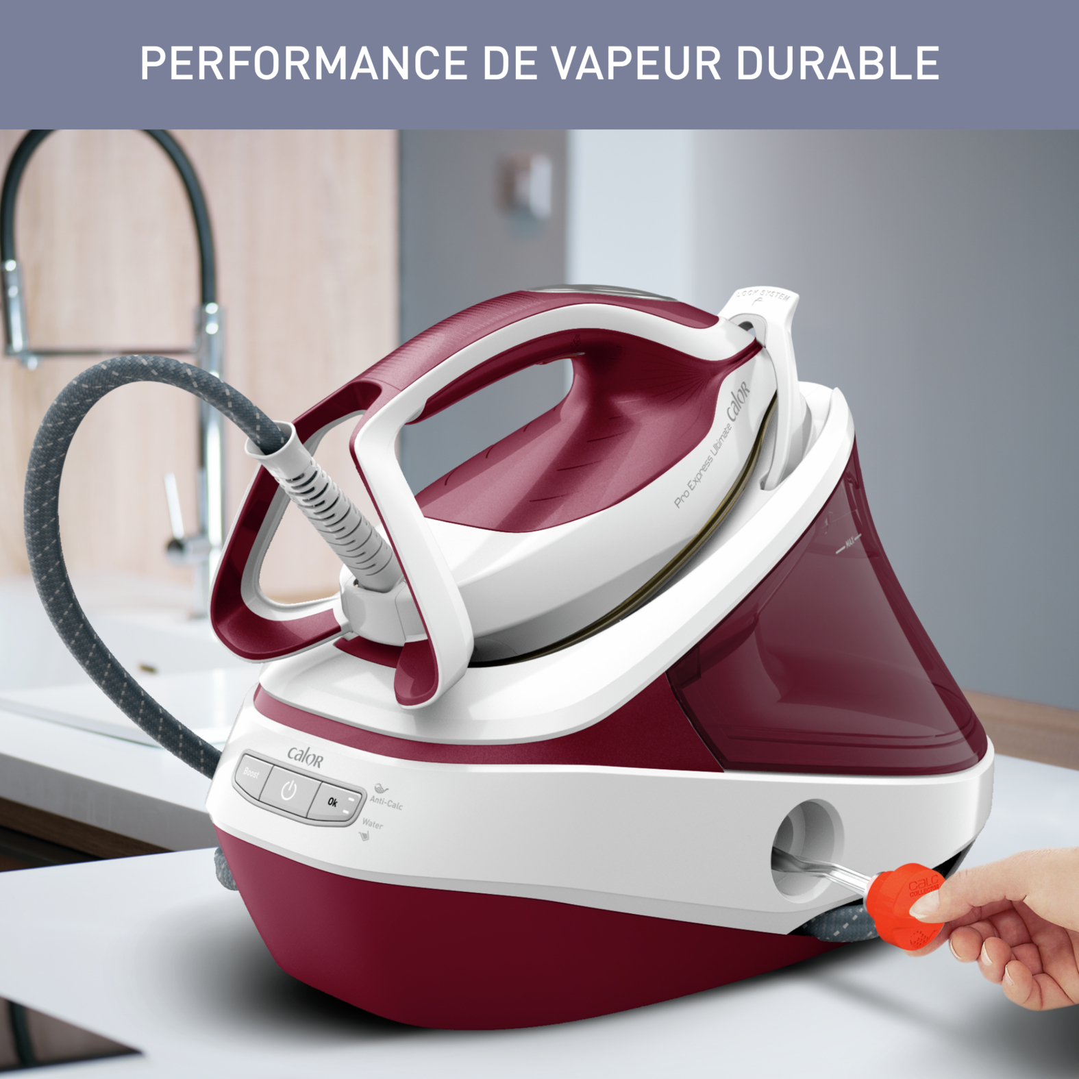 Voir la diapositive 5 : CALOR Centrale vapeur&nbsp;vapeur Pro Express Ultimate GV9711C0 - Grenat