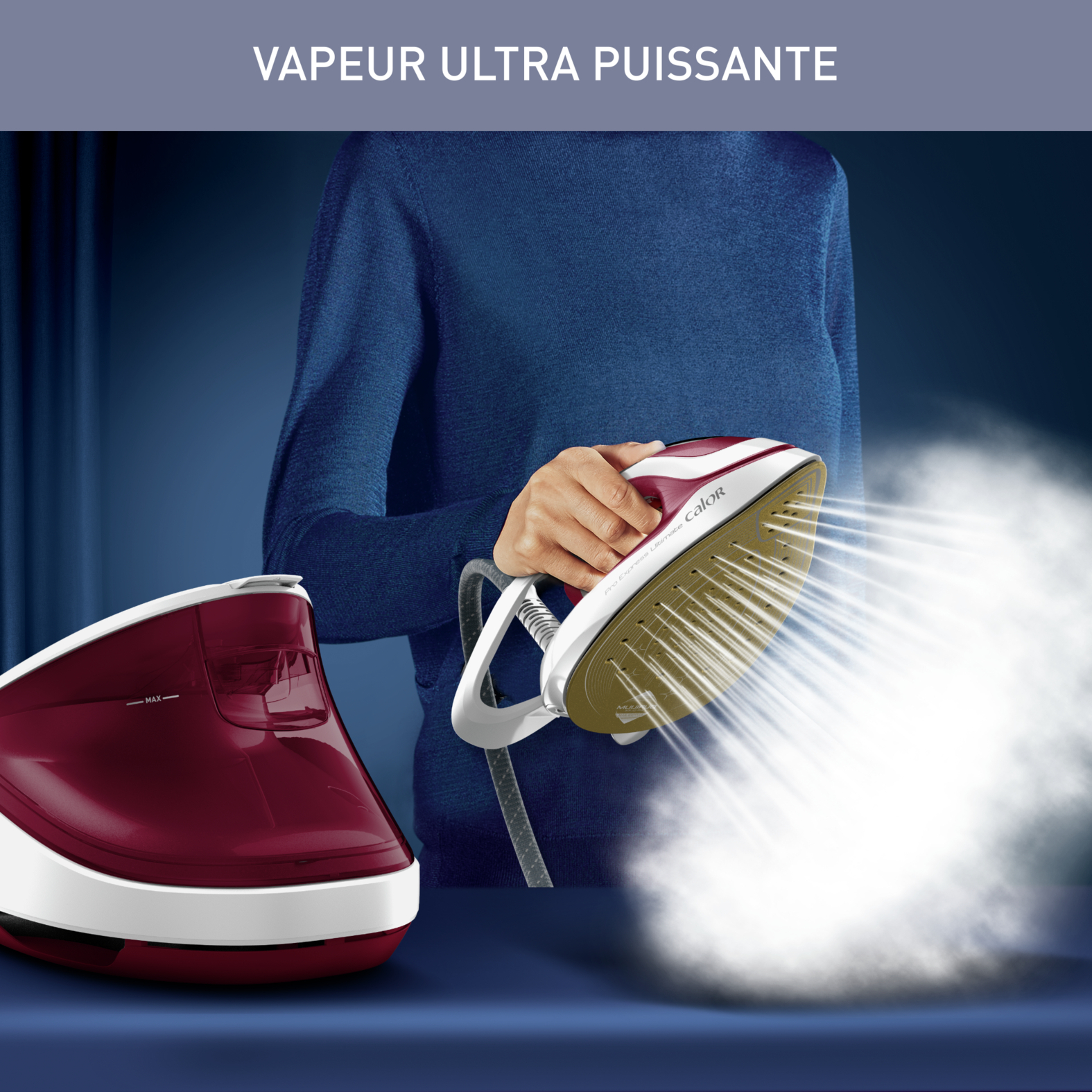 Voir la diapositive 11 : CALOR Centrale vapeur&nbsp;vapeur Pro Express Ultimate GV9711C0 - Grenat