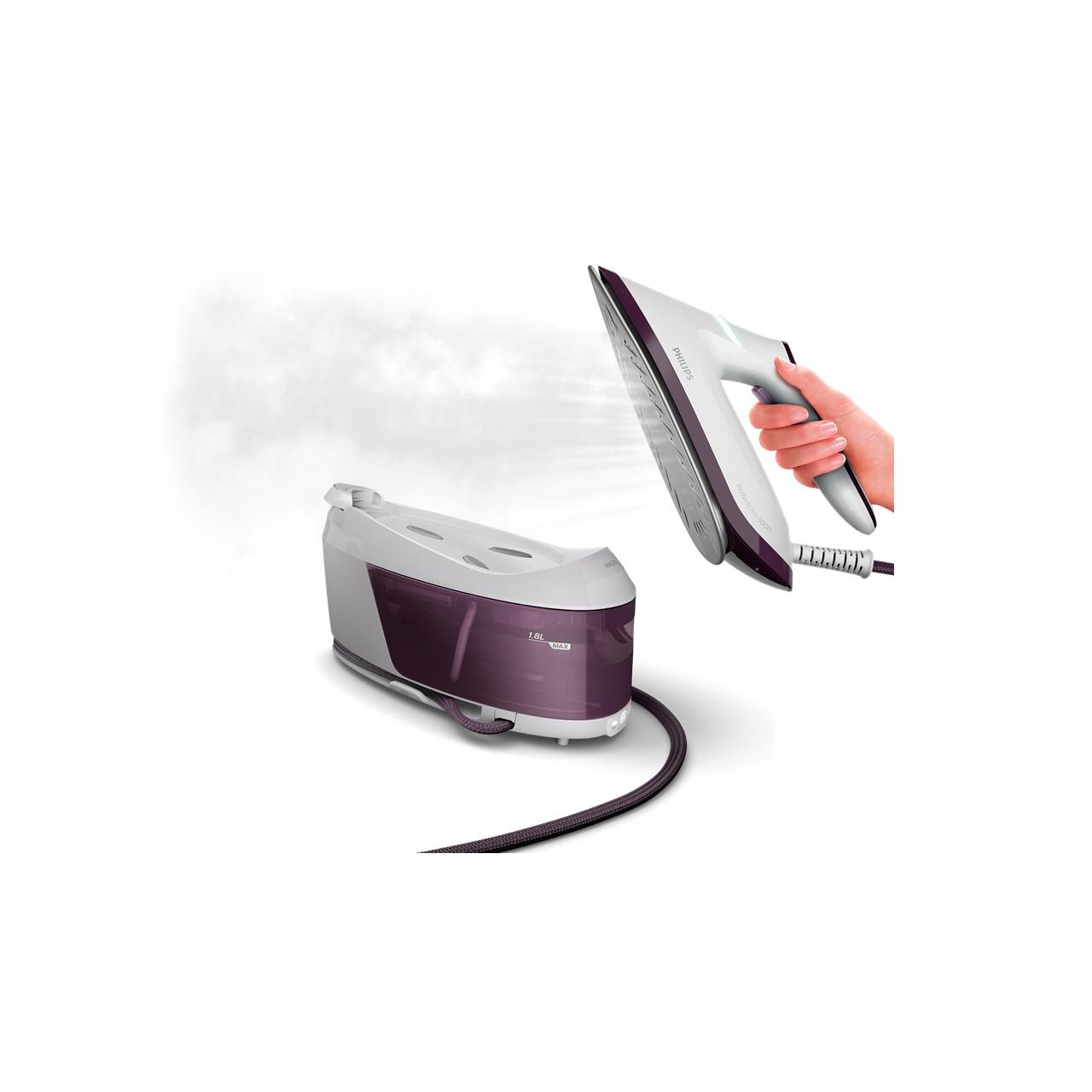 Voir la diapositive 5 : PHILIPS Centrale vapeur PerfectCare série 6000 PSG6020/30 compacte - Violet et blanc