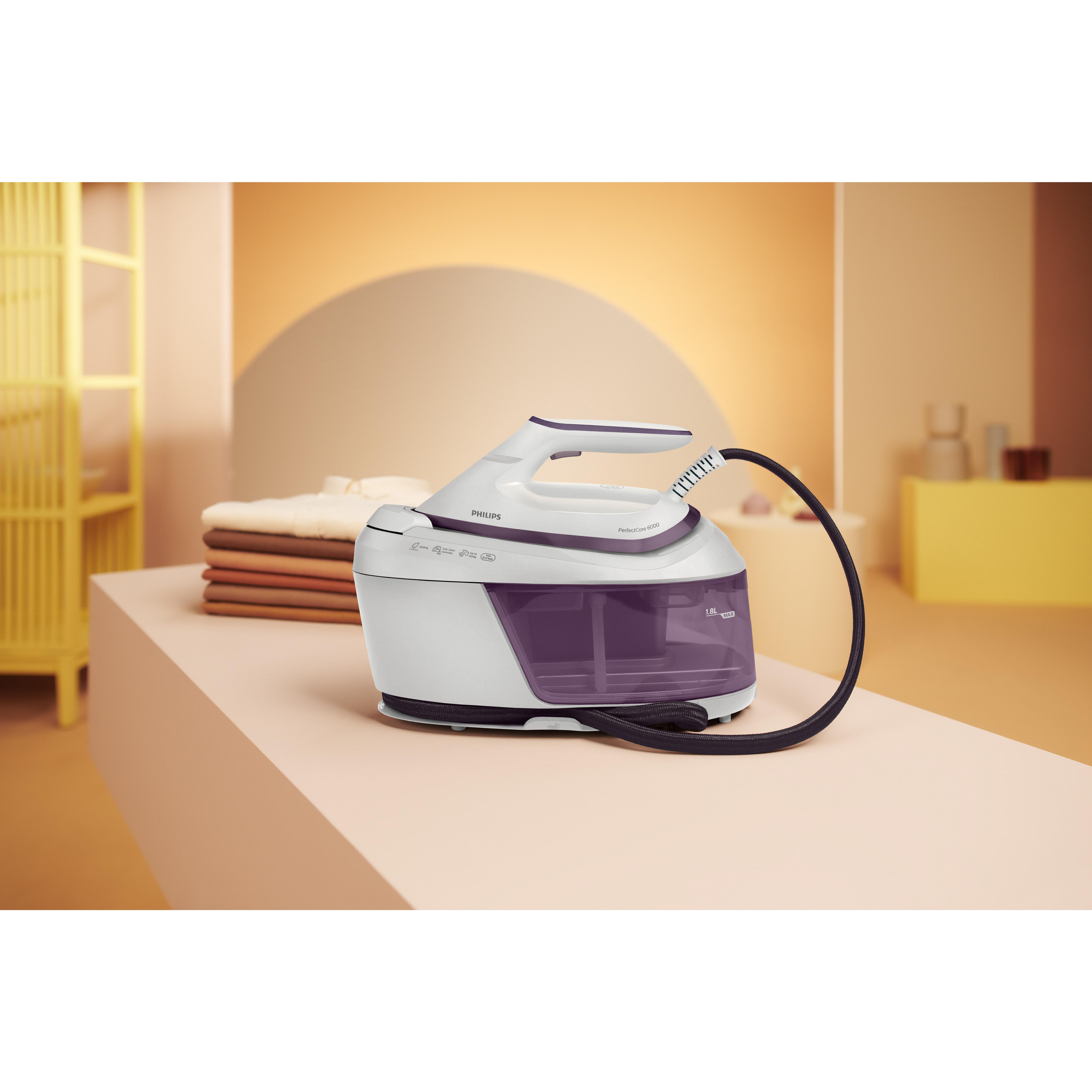 Voir la diapositive 8 : PHILIPS Centrale vapeur PerfectCare série 6000 PSG6020/30 compacte - Violet et blanc