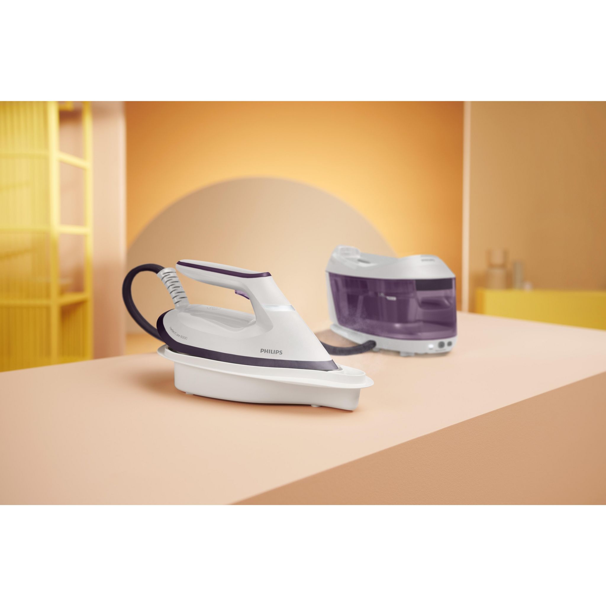 Voir la diapositive 9 : PHILIPS Centrale vapeur PerfectCare série 6000 PSG6020/30 compacte - Violet et blanc