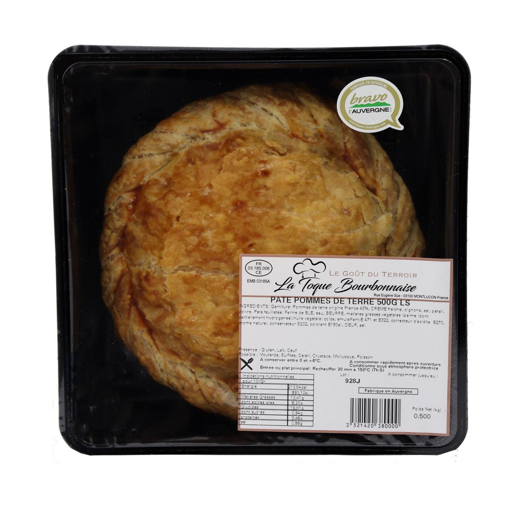 LA TOQUE BOURBONNAISE Pâté aux pommes de terre 500g