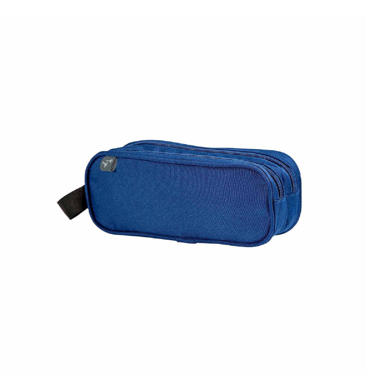 AUCHAN Trousse rectangle 1 compartiment 2 compartiments Polyester - Bleu