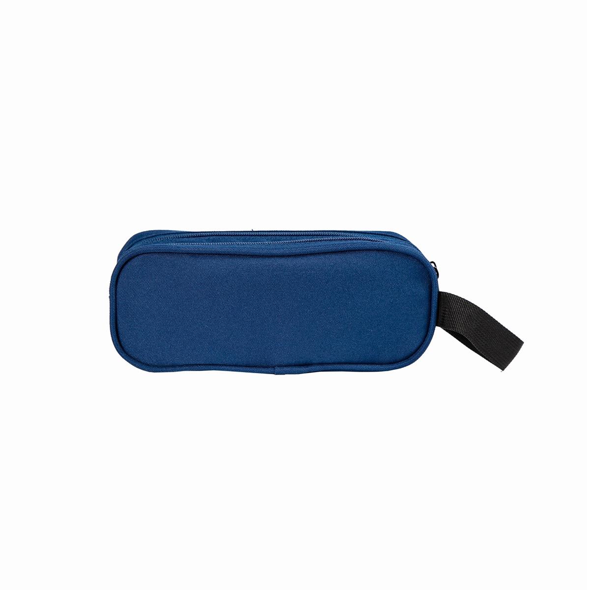 Voir la diapositive 2 : AUCHAN Trousse rectangle 1 compartiment 2 compartiments Polyester - Bleu