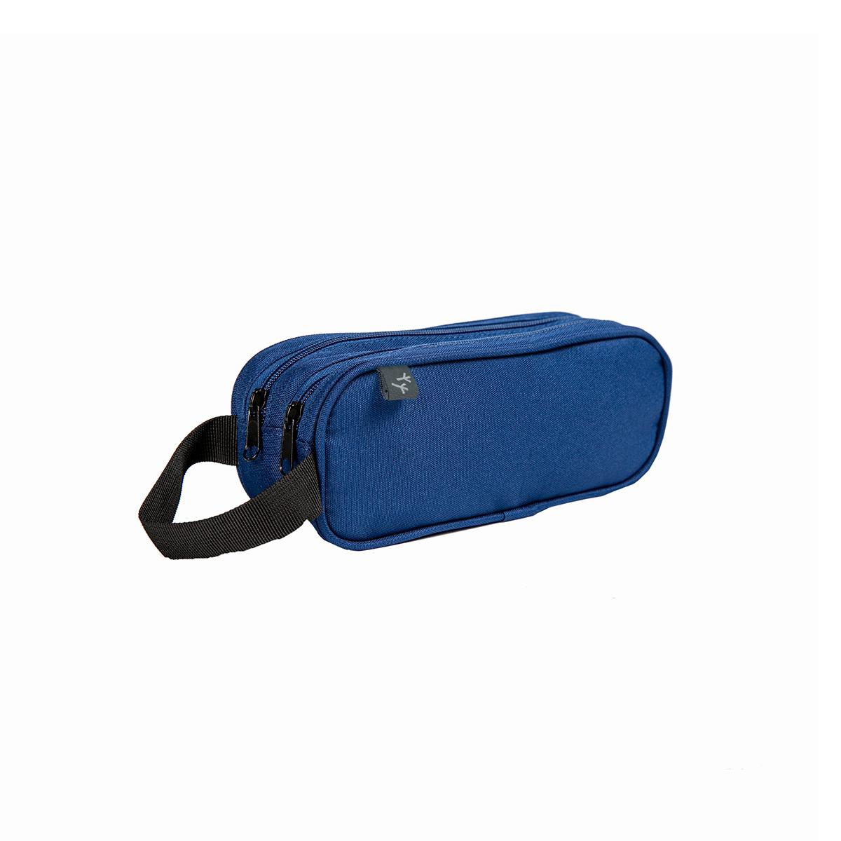 Voir la diapositive 3 : AUCHAN Trousse rectangle 1 compartiment 2 compartiments Polyester - Bleu