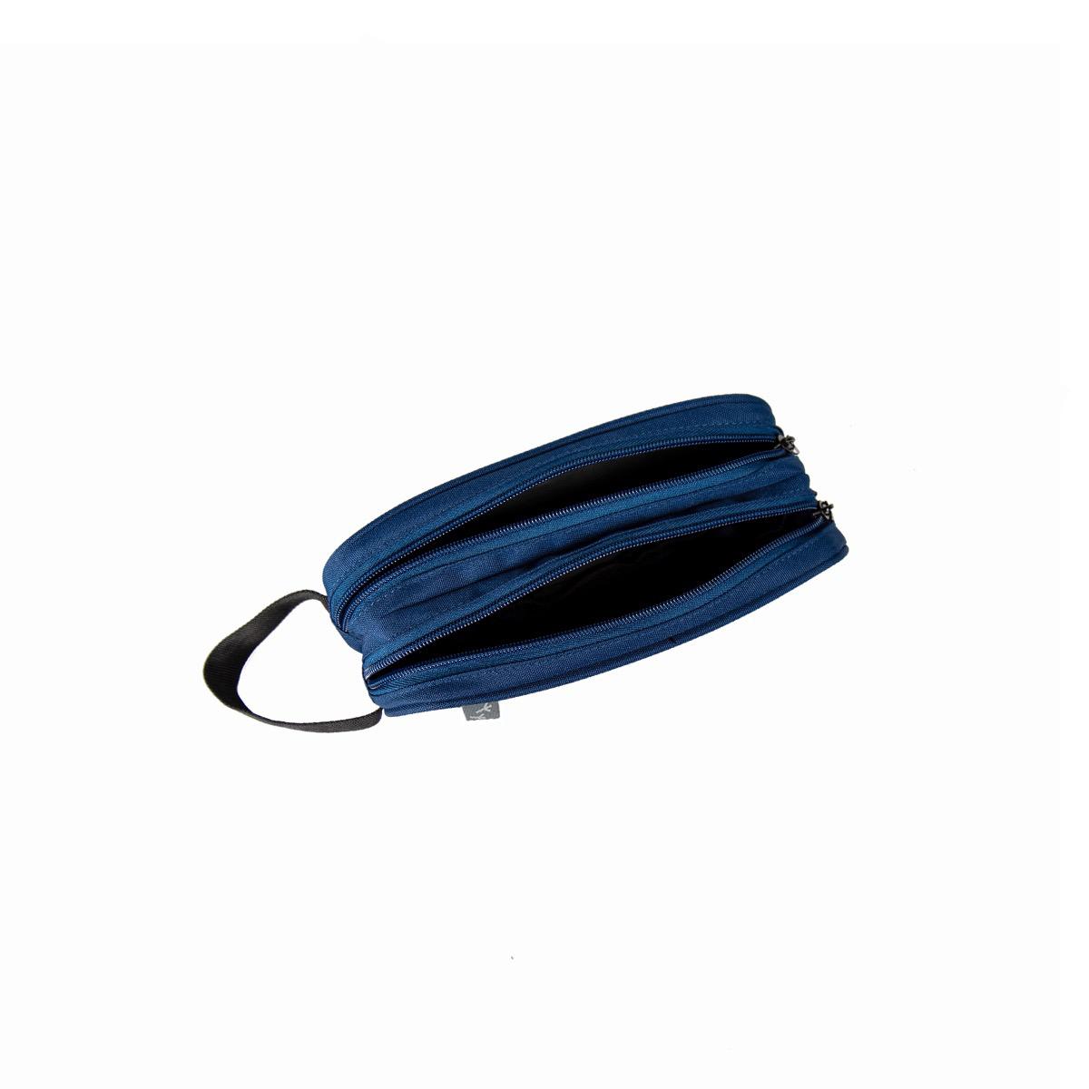 Voir la diapositive 4 : AUCHAN Trousse rectangle 1 compartiment 2 compartiments Polyester - Bleu