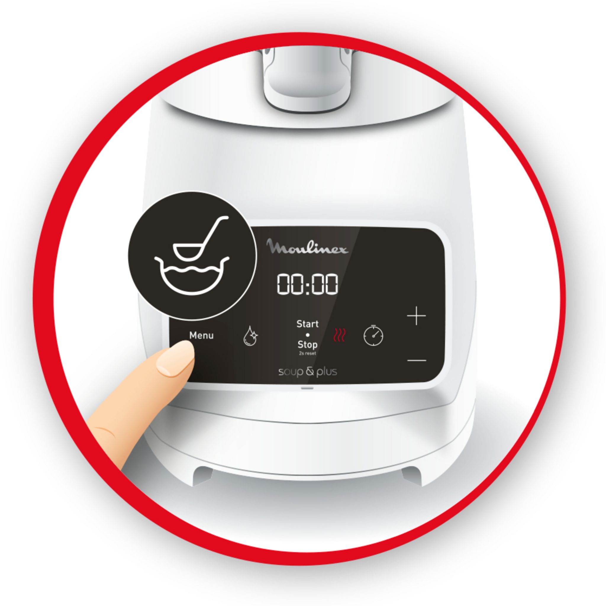 Voir la diapositive 6 : MOULINEX Blender chauffant Soup&Plus LM922100 - Blanc