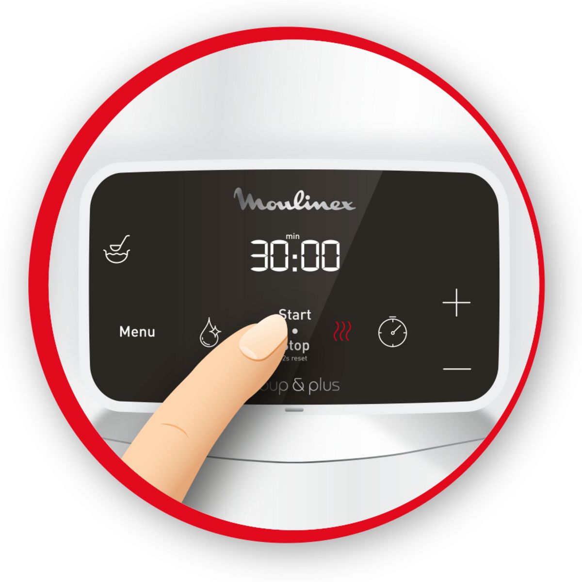 MOULINEX Blender chauffant Soup&Plus LM922100 - Blanc